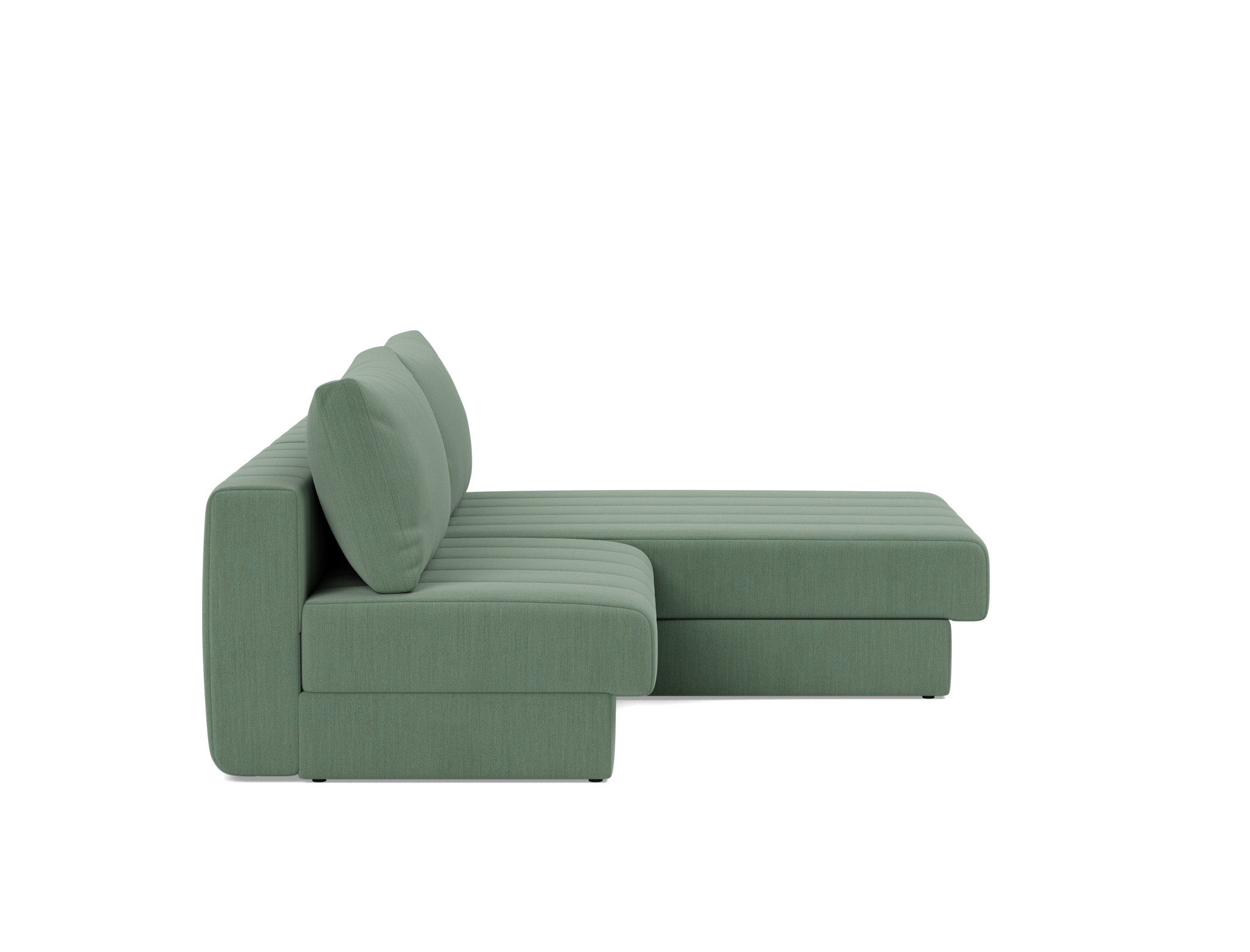Schlafsofa Akello mit Chaiselongue Flachgewebe Elegance 518-Green