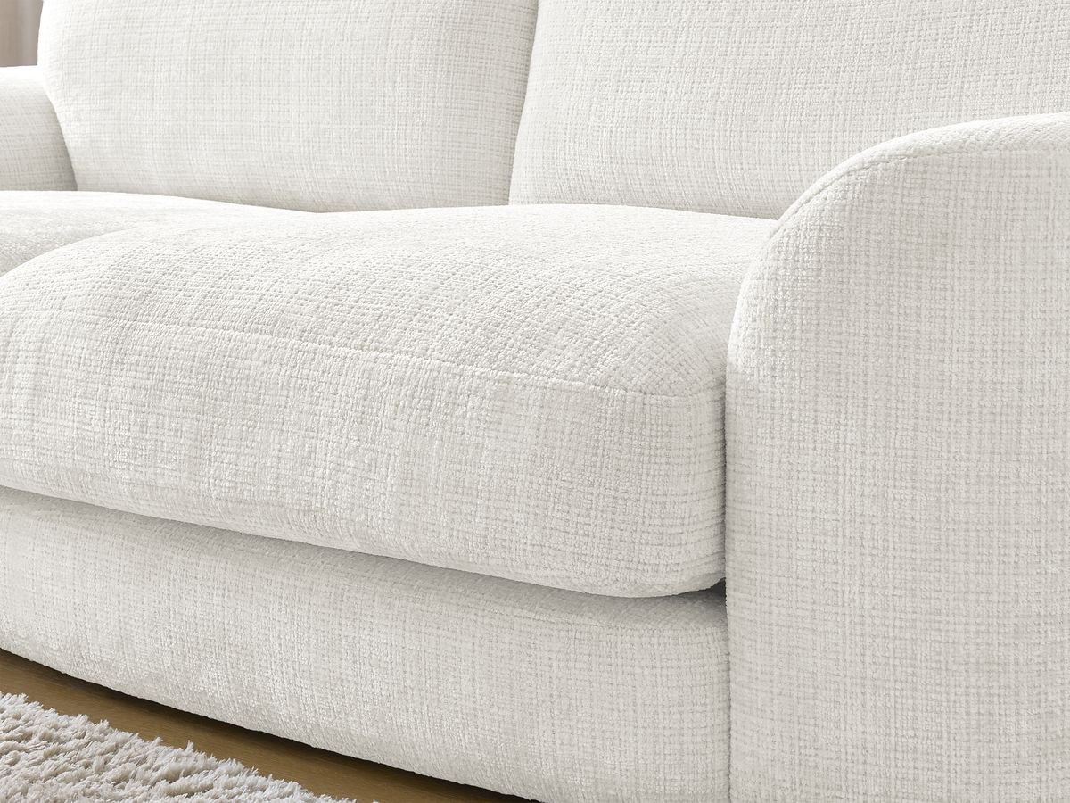 Bobochic Leonore Ecksofa Strukturstoff Weiß Ecke links