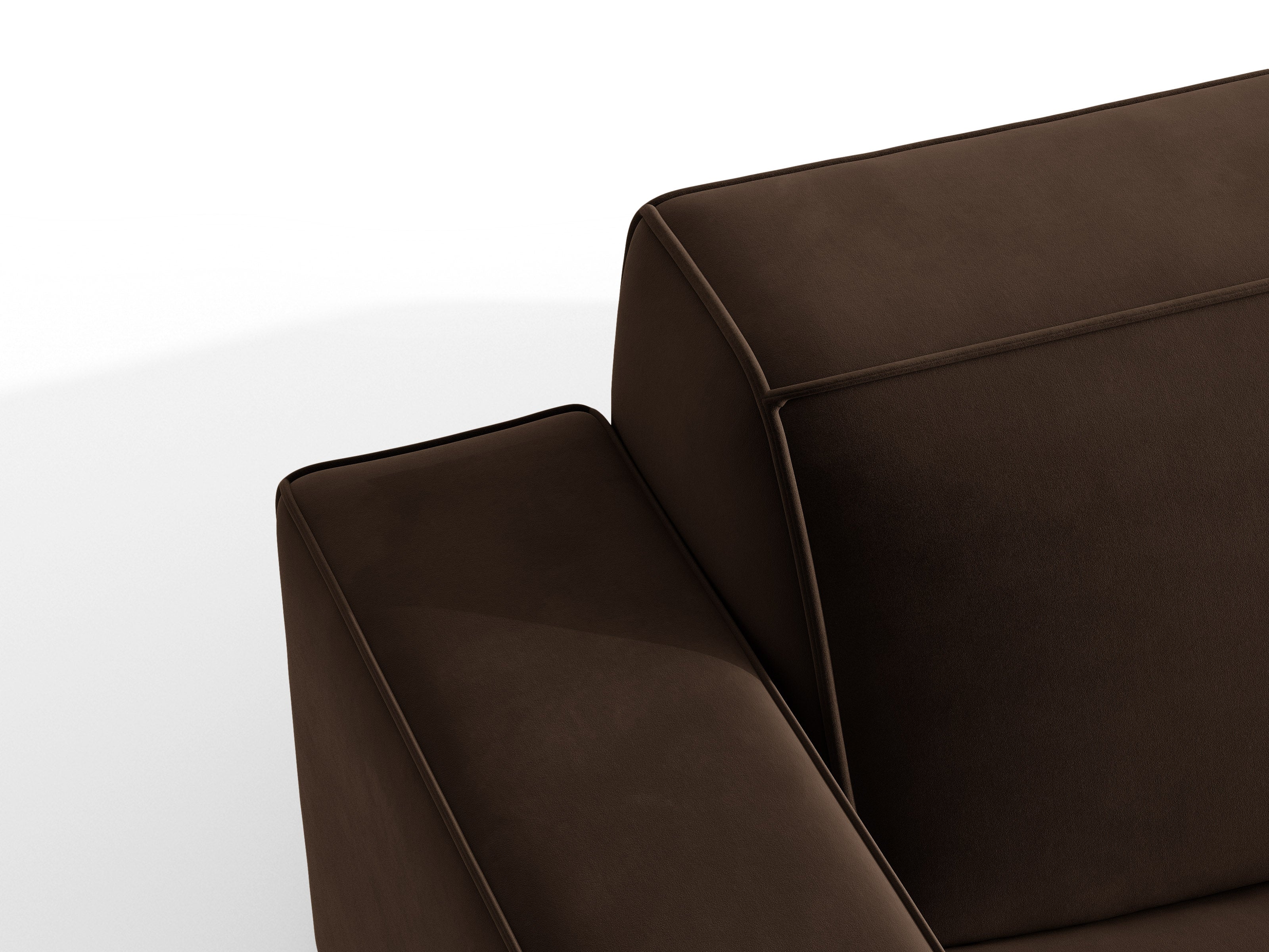 Micadoni Schlafsofa Jodie 3-Sitzer Samt Bluvel Dunkelbraun