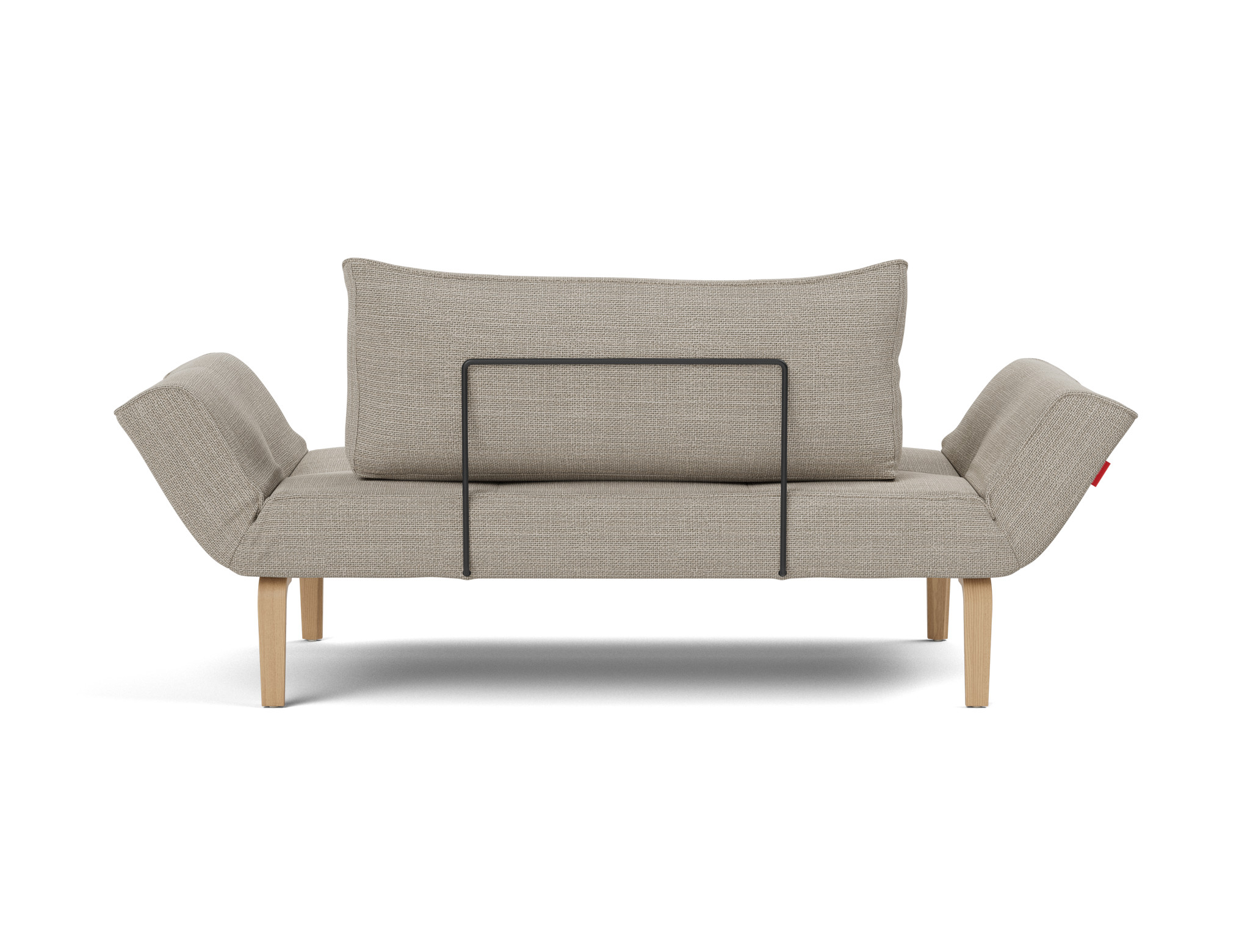 Tagesbett Zeal Strukturierter Stoff Kenya 579-Gravel Beine Bow Eiche