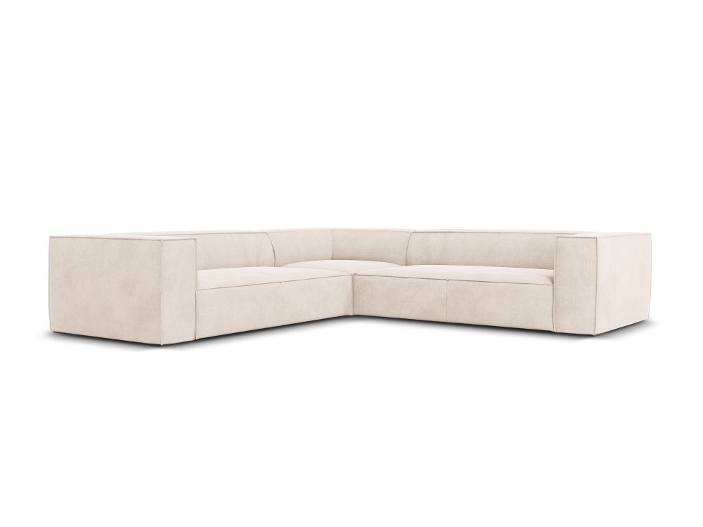 Cosmopolitan Design Symmetrisches Ecksofa Turin 5-Sitzer Strukturierter Stoff Rosario Helles Beige
