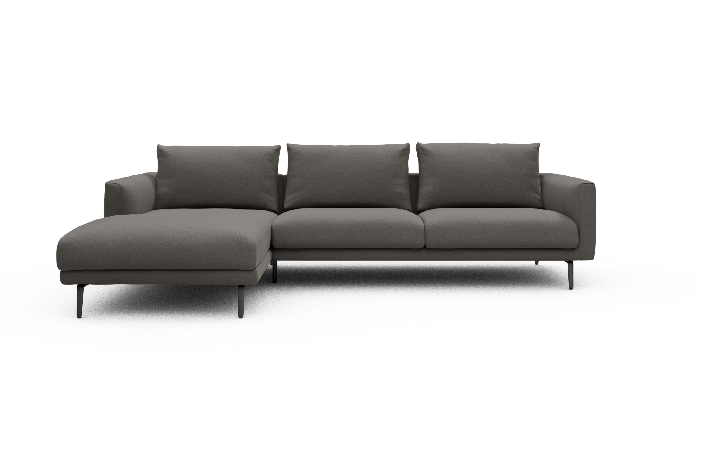 Skandi Home Ecksofa Karl Chaiselongue links mit 2,5-Sitzer Satya-Taupe moebelfaktor