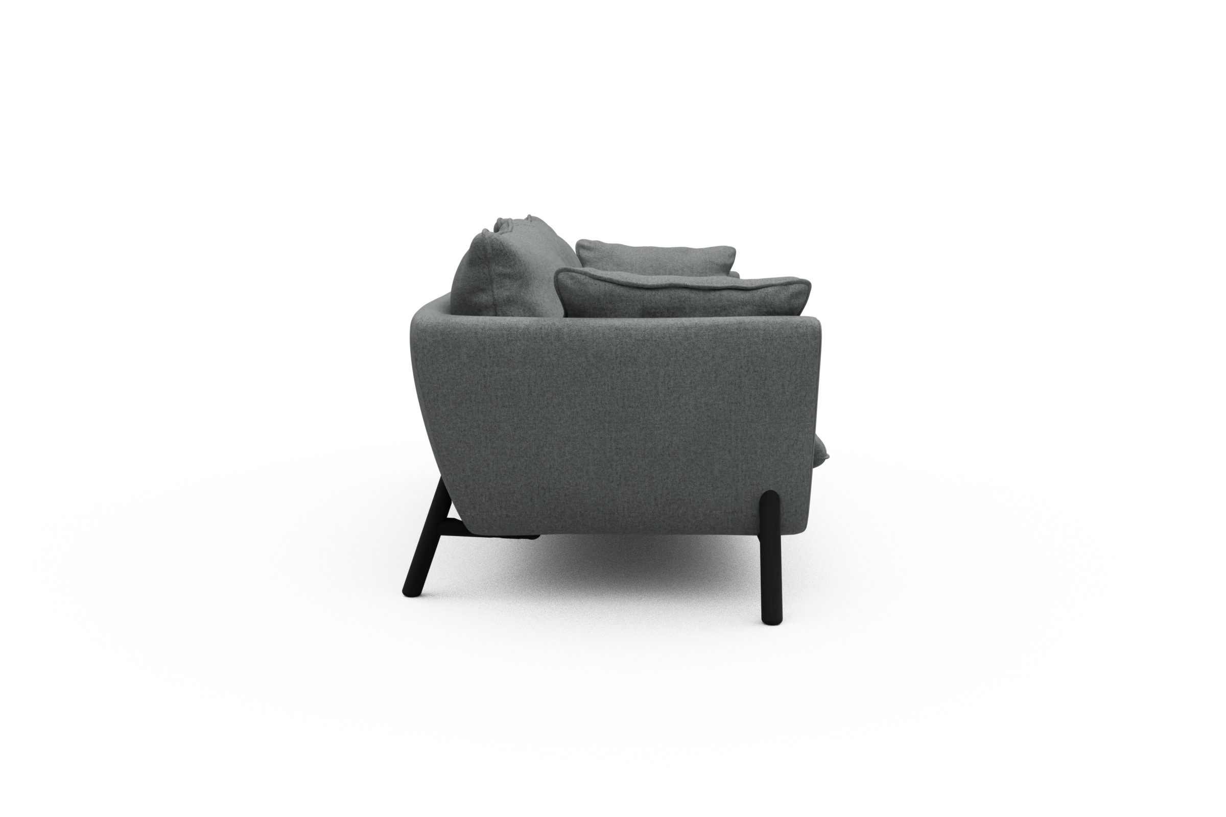 Sofa Emil PREMIUM 3-Sitzer Beinfarbe Eiche Schwarz Casone-Gravel-Grey