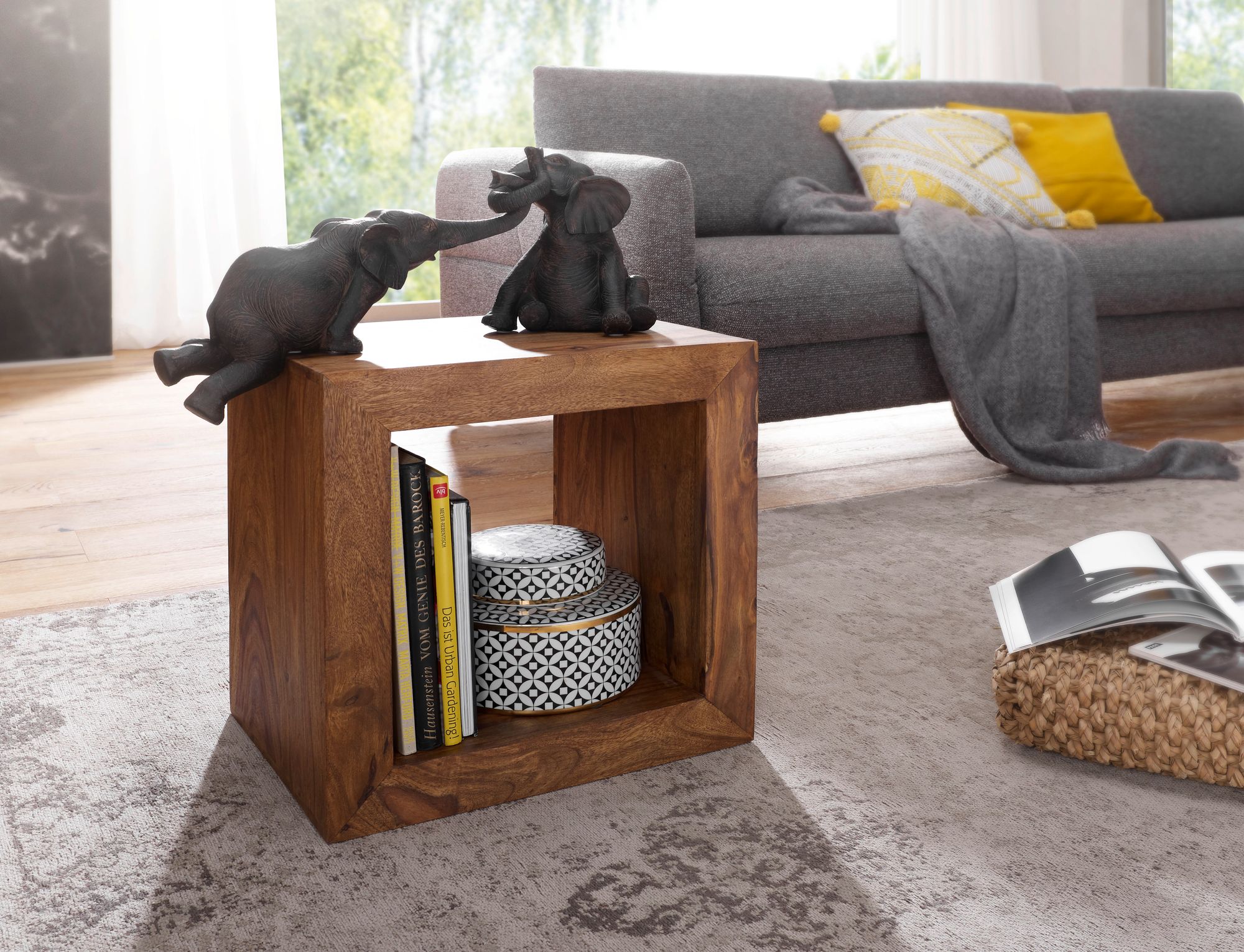 Standregal Austevoll Sheesham Massivholz 44 × 33 × 44 cm