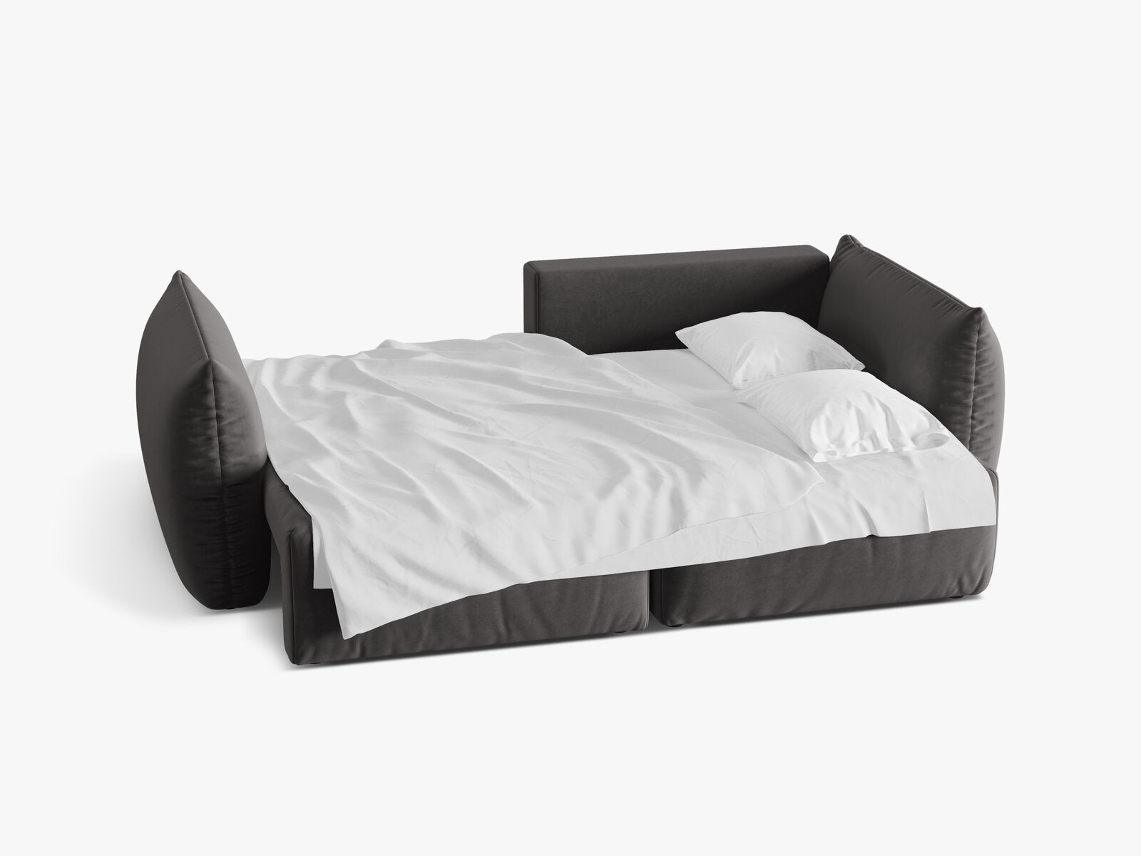Micadoni Bloom Ecksofa 3-Sitzer mit Schlaffunktion Rechts Samt Casino Dunkelgrau