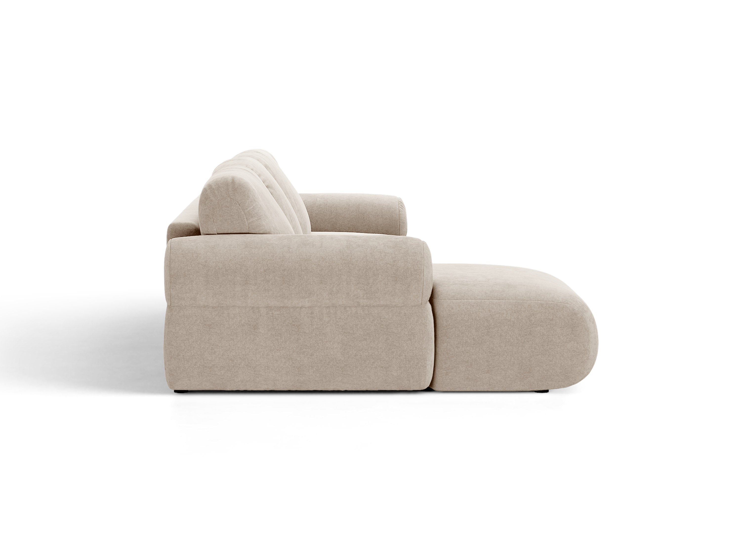 Micadoni Ophelia Ecksofa 6-Sitzer Strukturierter Stoff Liberty Beige Rechts