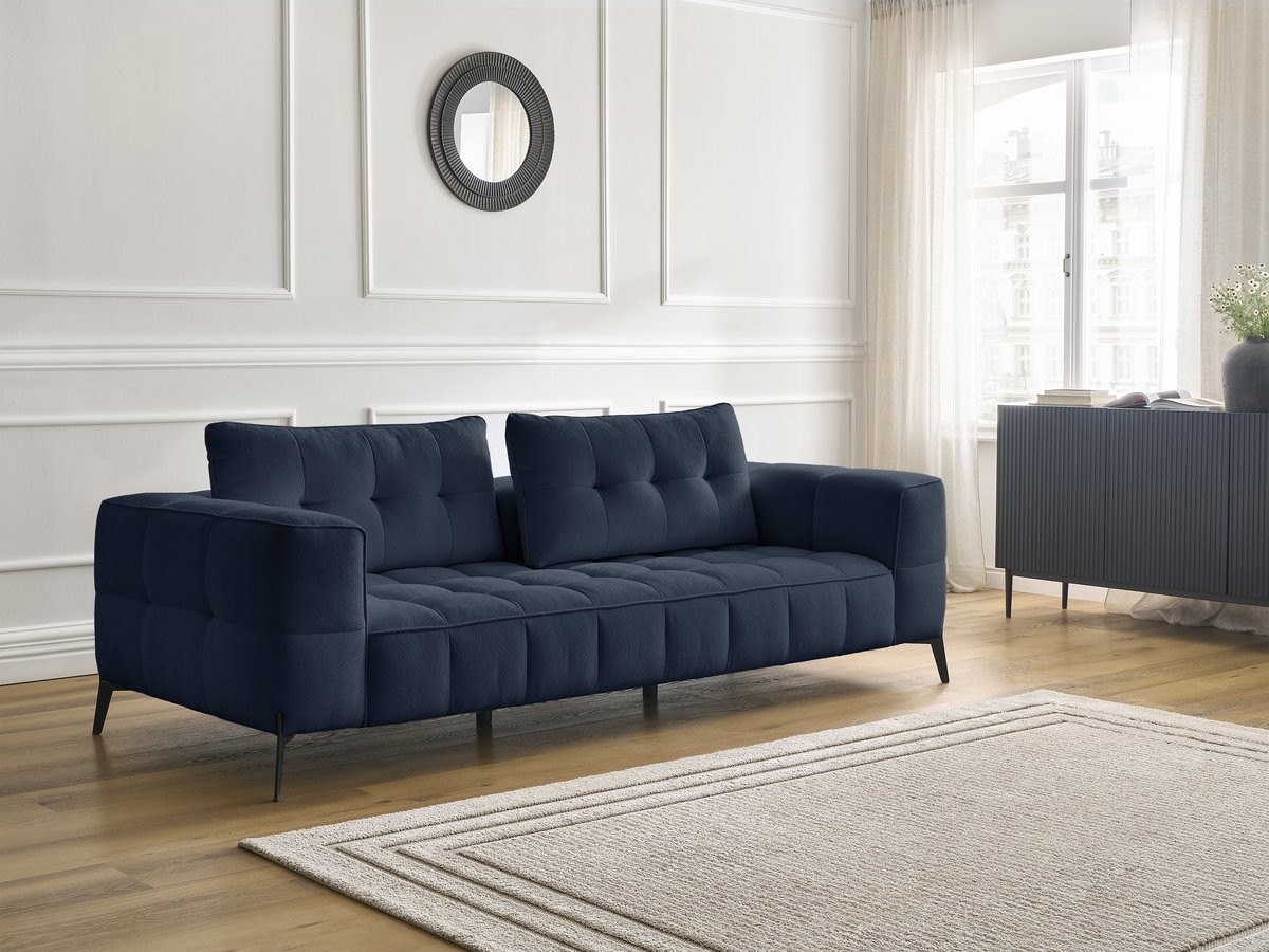 Bobochic Anis Sofa 3-Sitzer Strukturstoff Blau