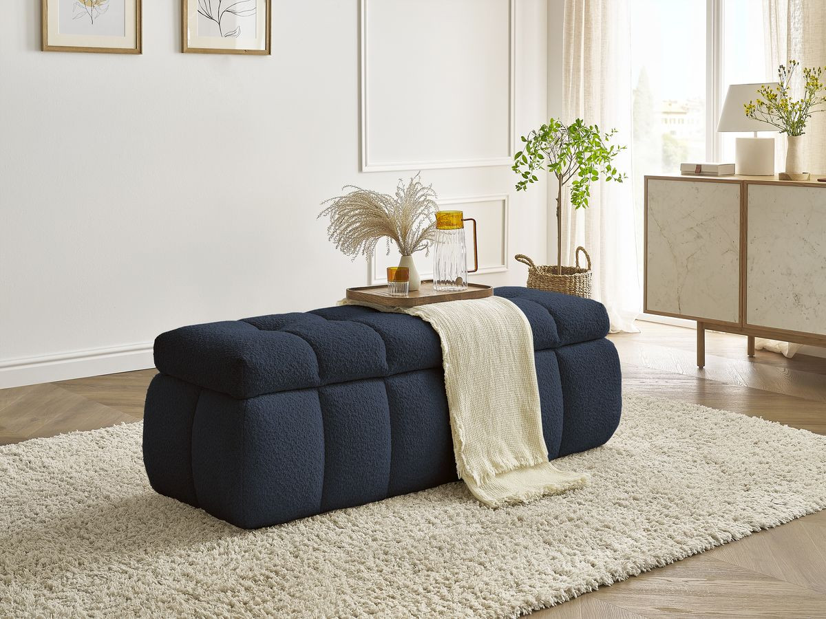 Bobochic Mont-blanc Bettbank Bouclé-Stoff Dunkelblau