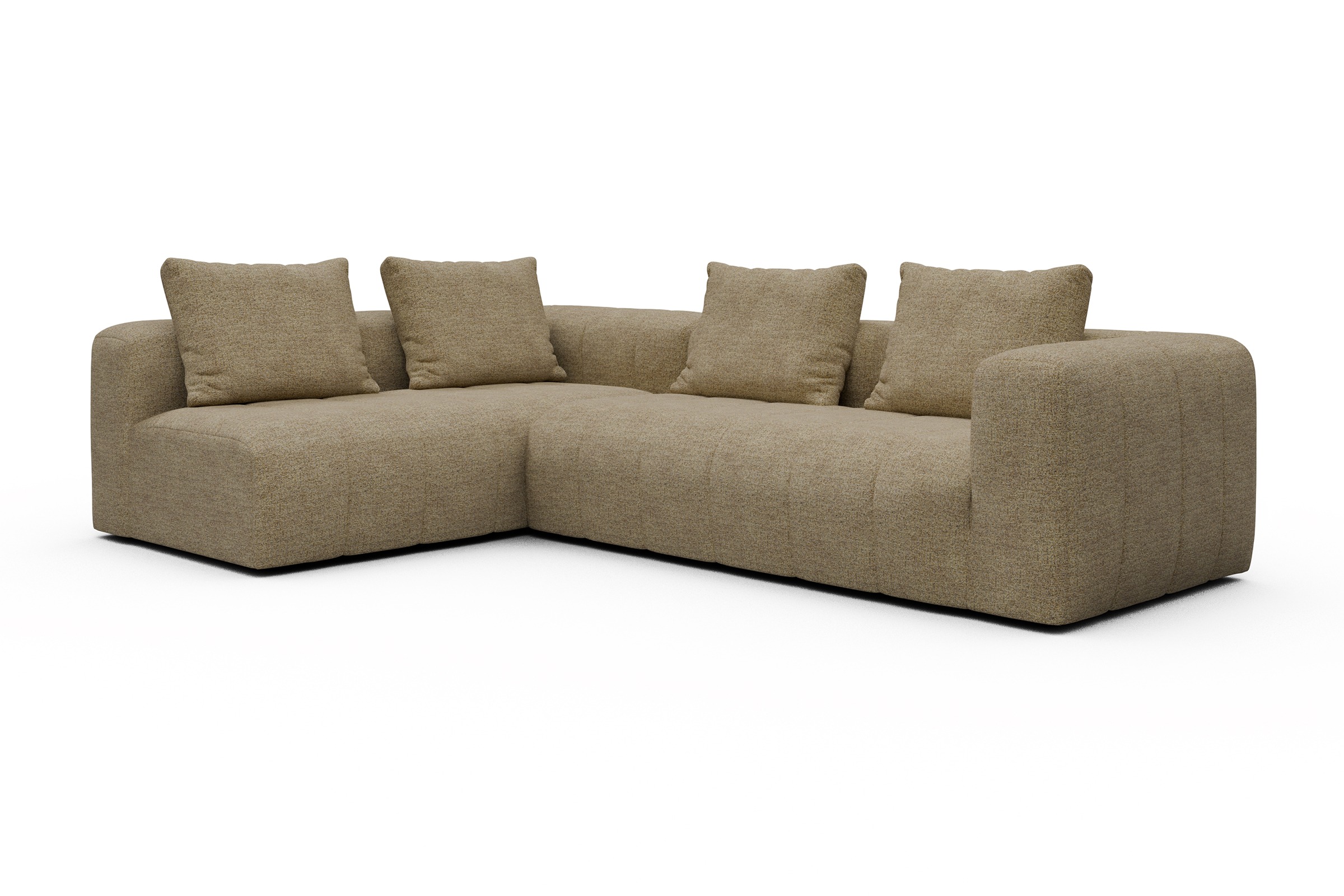 Ecksofa Hugo 2x 2,5-Sitzer Armlehne rechts Carreno-Silician-Yellow