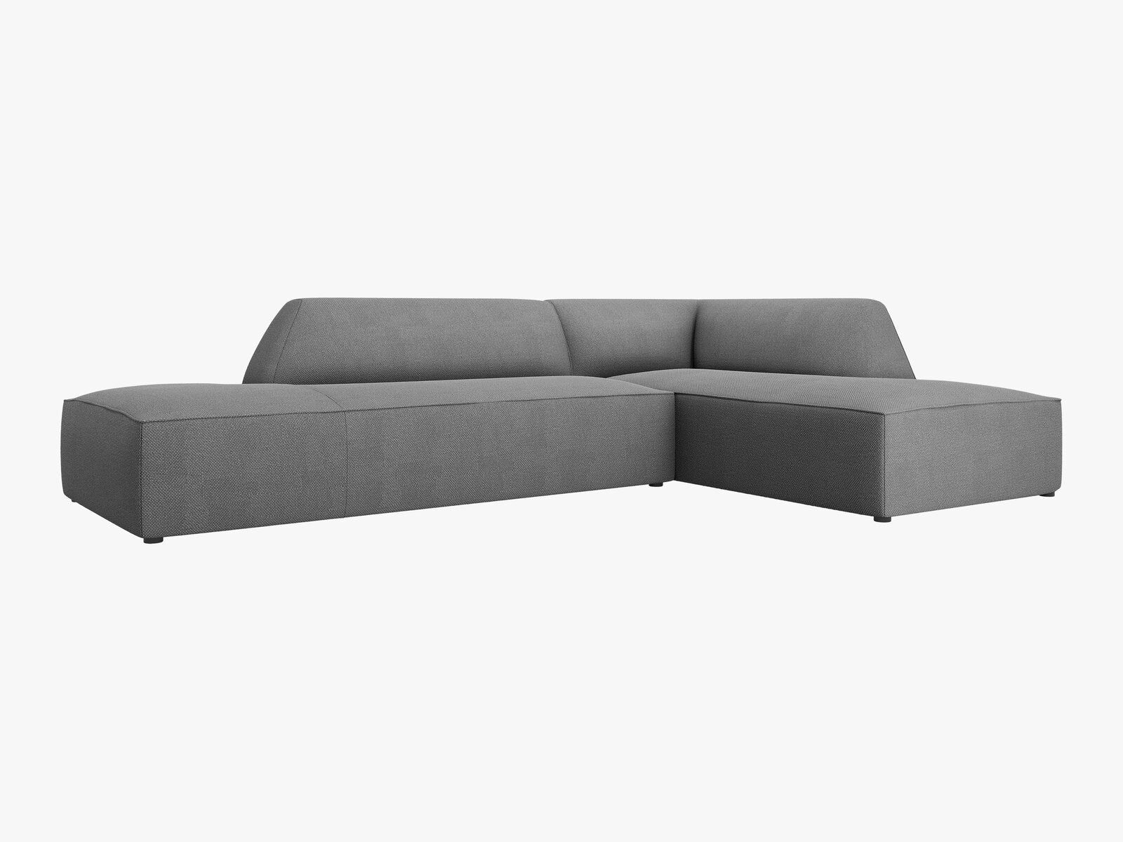 Micadoni Ecksofa Ruby 4-Sitzer Rechts Strukturierter Stoff Ottawa Grau
