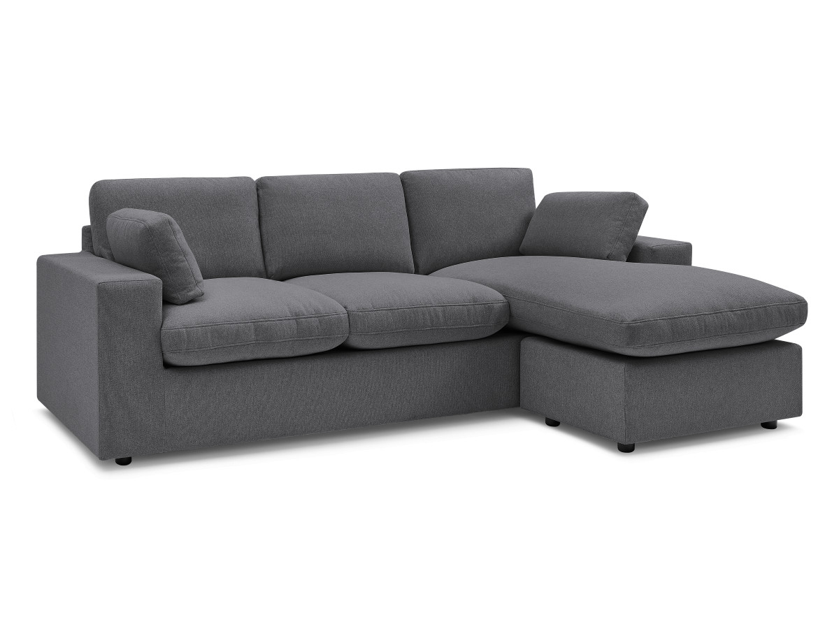 Bobochic Belair Ecksofa 220 × 139 cm Stoff Dunkelgrau