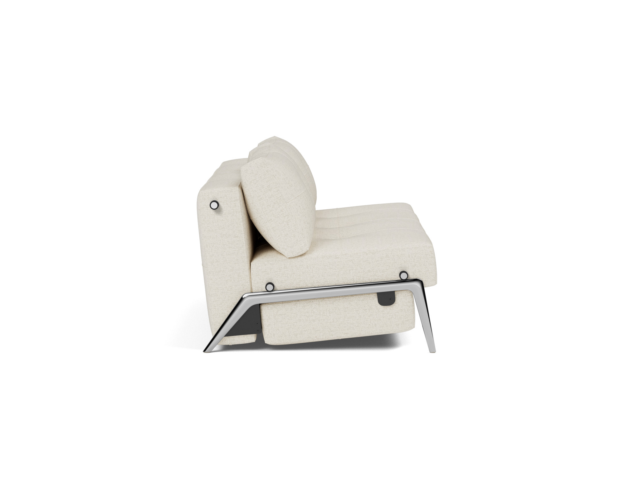 Schlafsofa Cubed 160 Boucle Skandi 531-Off-White Beine Aluminium