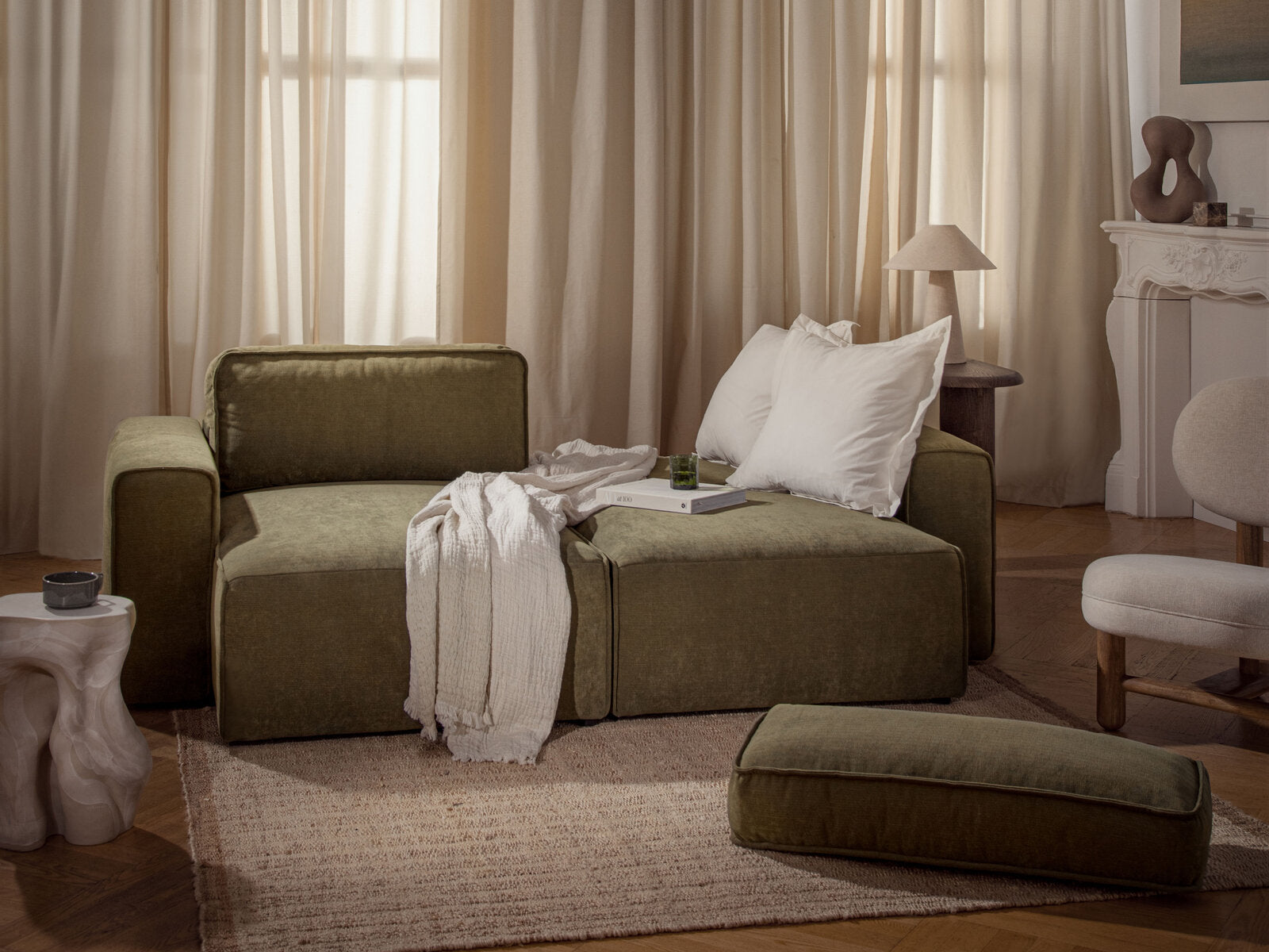 Micadoni Ecksofa Victor 3-Sitzer mit Schlaffunktion Rechts Samt Schwarz