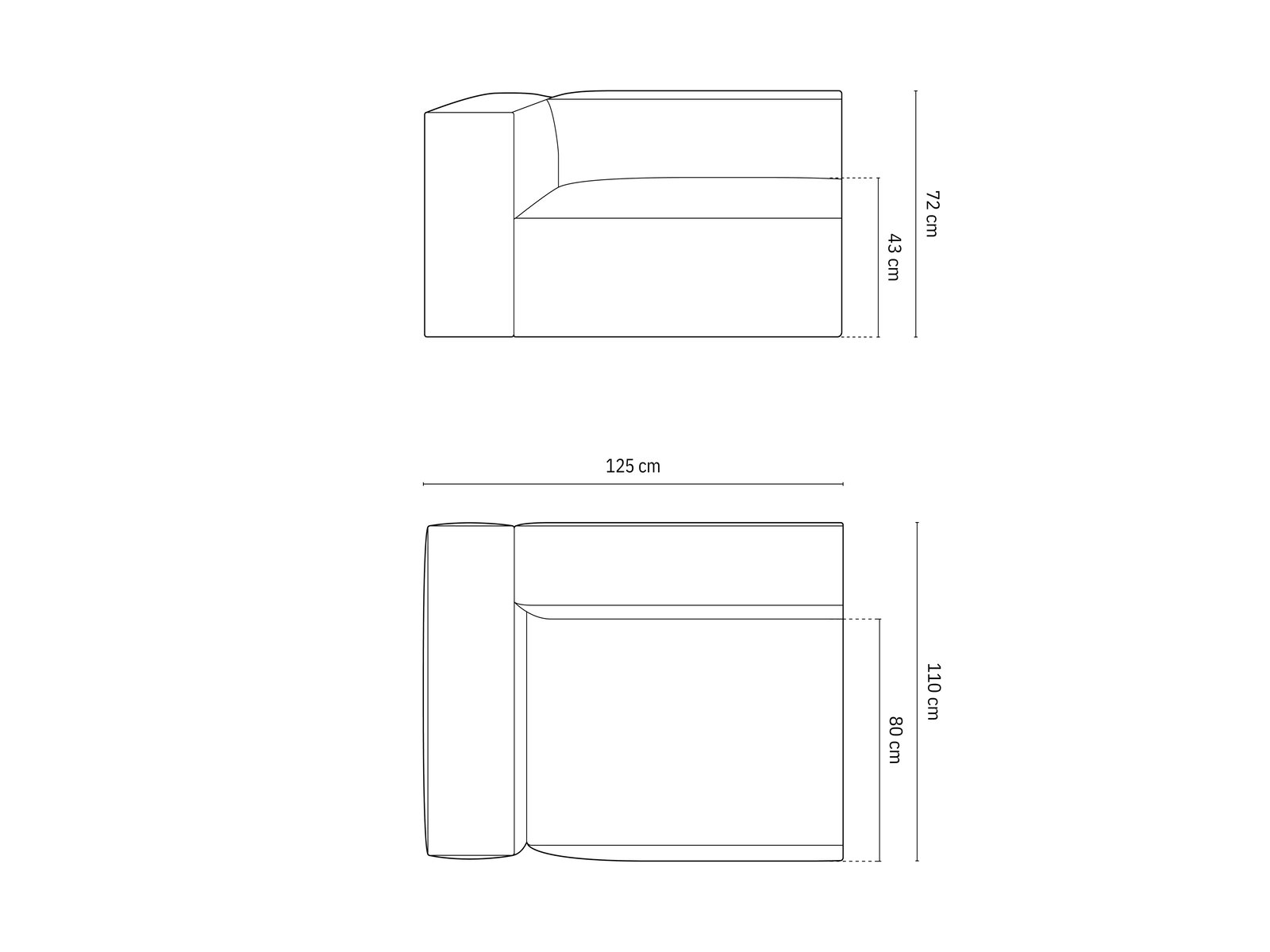 Micadoni Eckmodul Groß Nuria 1-Sitzer Links Samt Beige