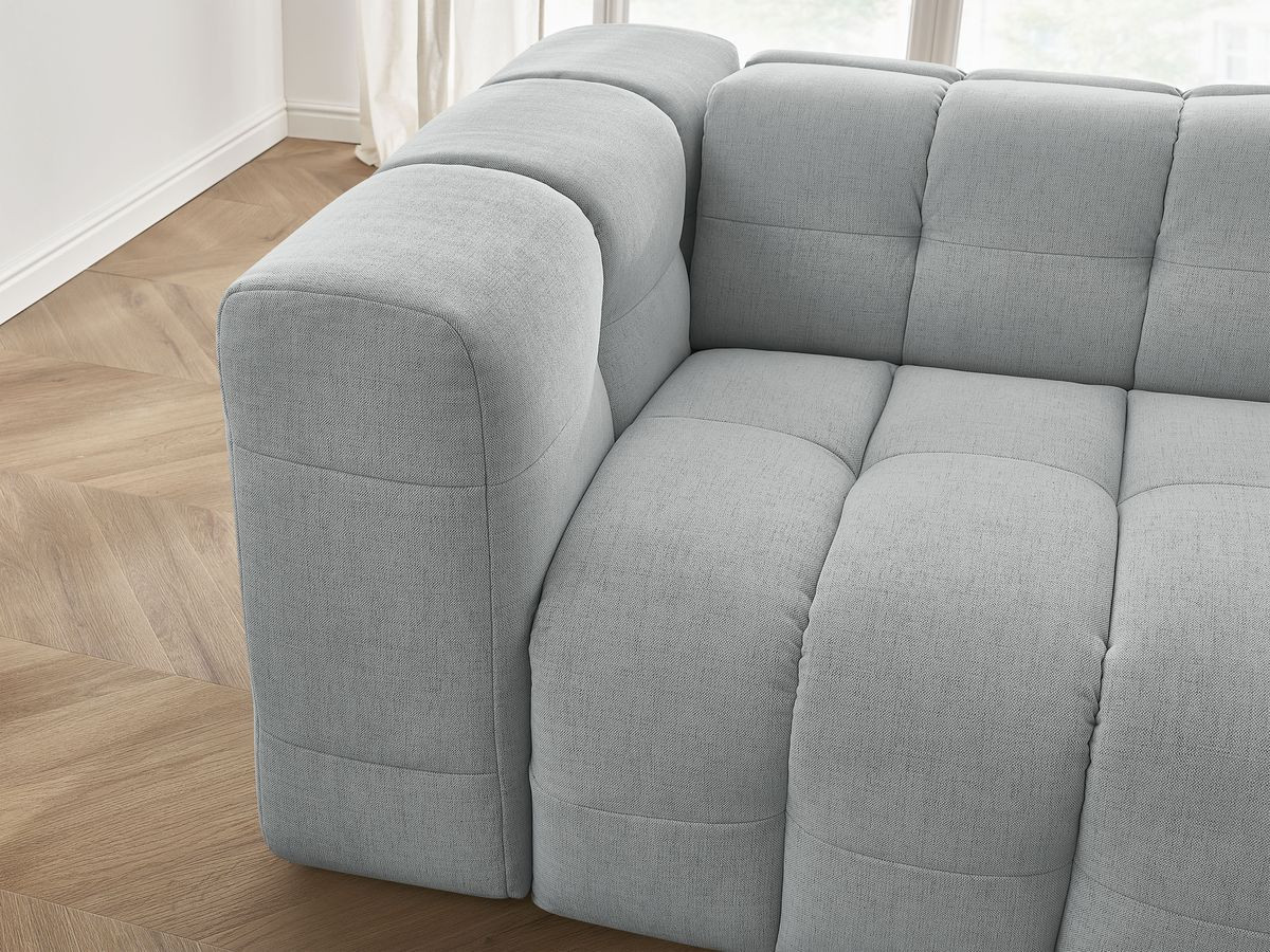 Bobochic Cloud Schlafsofa 3-Sitzer mit Pouf Stoff Hellgrau
