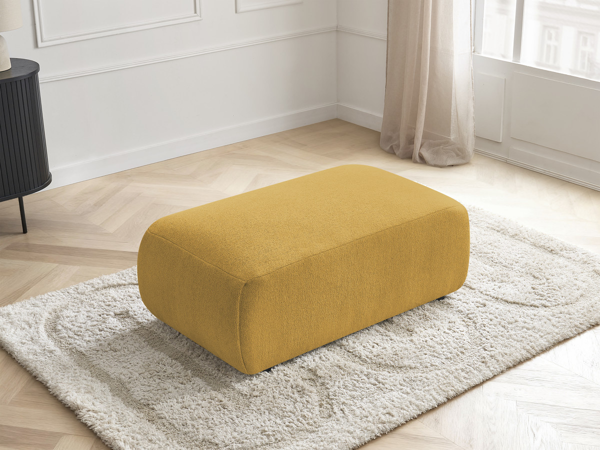 Bobochic Jana Pouf 63 × 114 cm Melange-Stoff Gelb