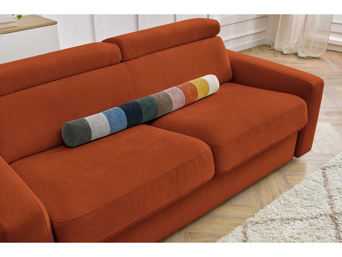 Bobochic Monaco Schlafsofa 3-Sitzer Stoff Orange, Liegefläche 140 × 190 cm