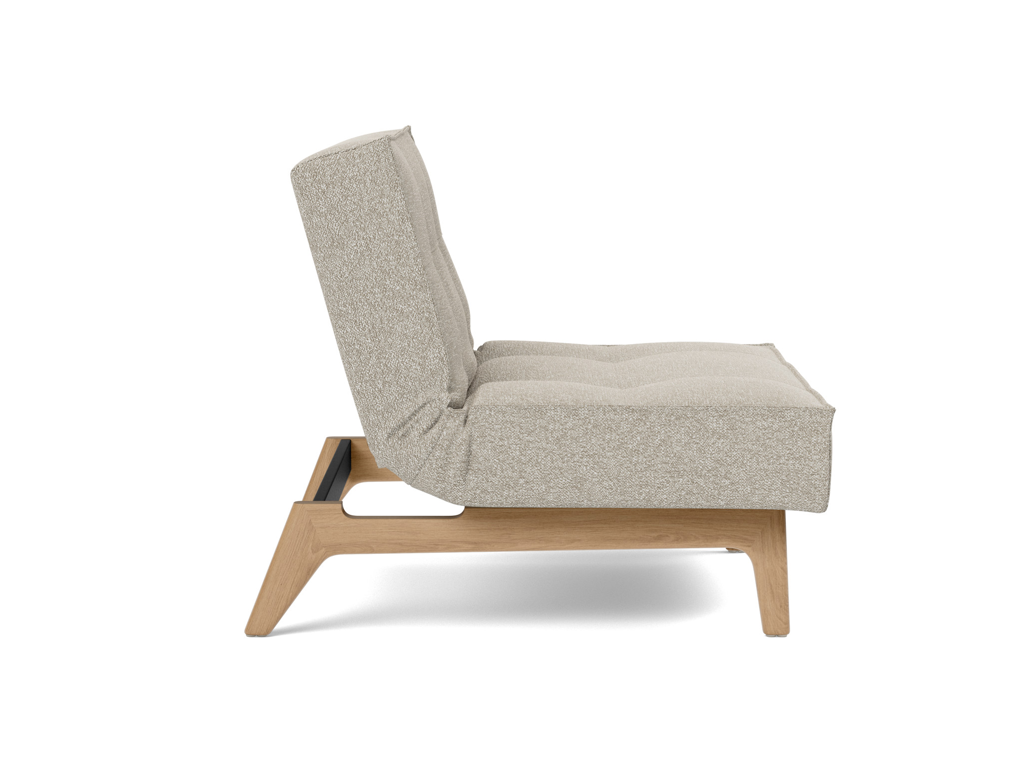 Sessel Splitback Boucle Skandi 539-Beige Beine Eiche