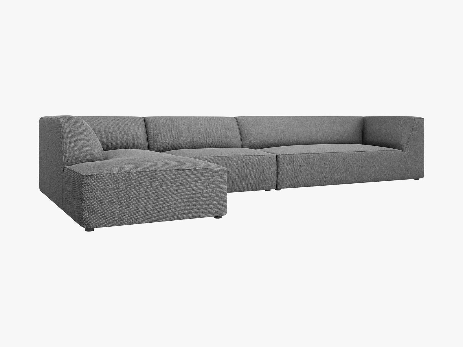 Micadoni Ecksofa Ruby 5-Sitzer Links Strukturierter Stoff Ottawa Grau