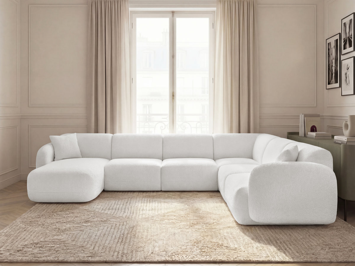 Bobochic Anda Wohnlandschaft Chenille Weiß Ecke rechts