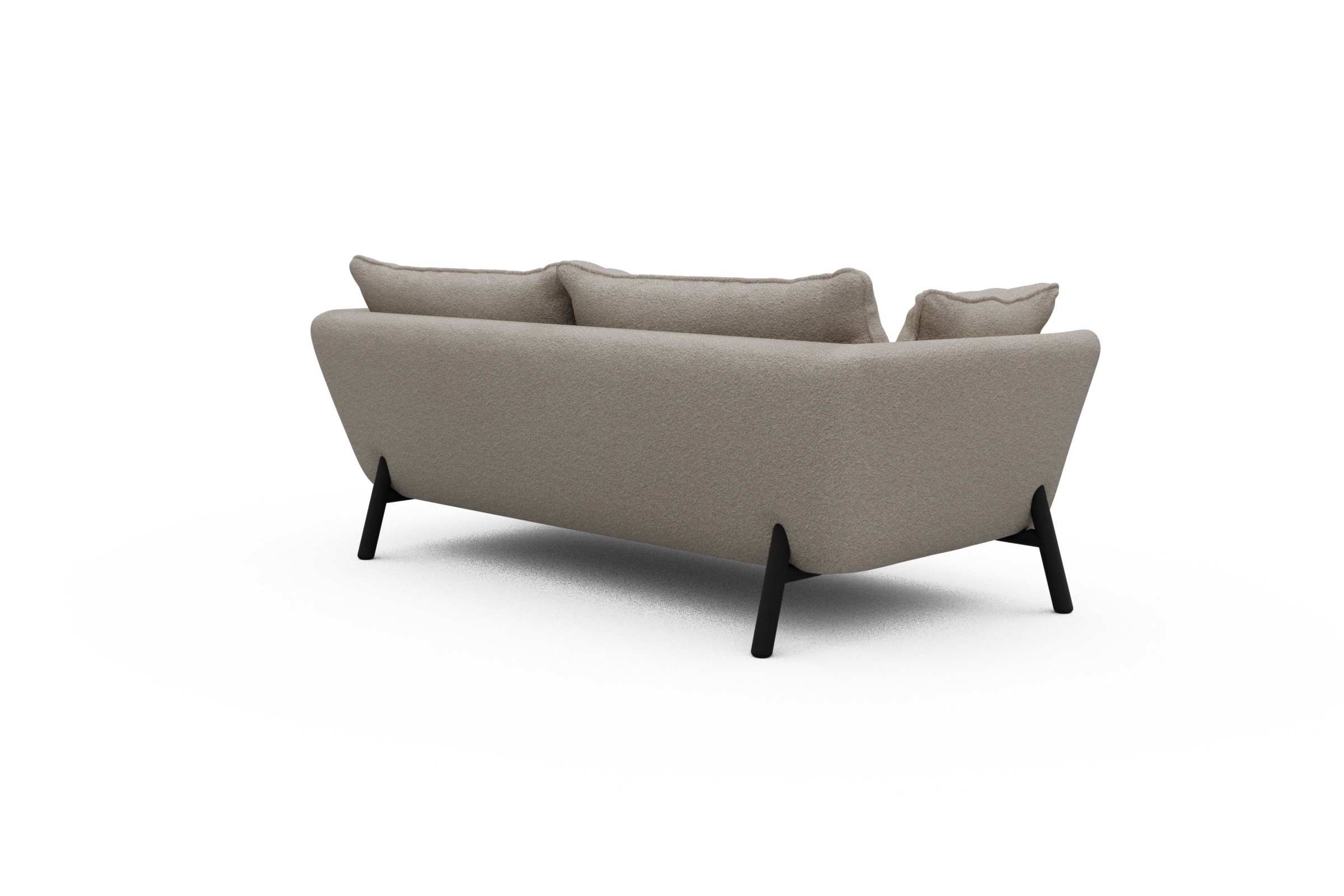 Sofa Emil PREMIUM 2-Sitzer Beinfarbe Eiche Schwarz Aivi-Lace-Beige