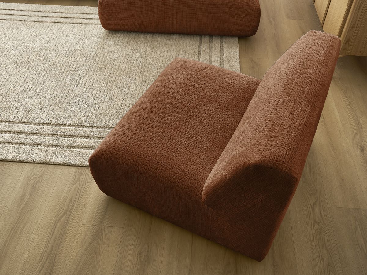 Bobochic Sirius Ecksofa 405 × 170 cm Strukturstoff Orange Ecke rechts