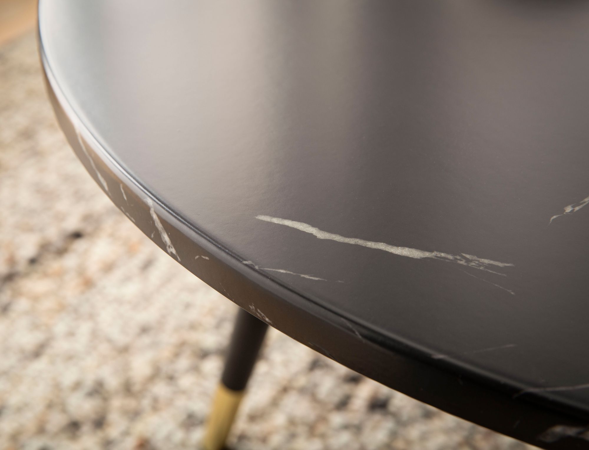 Couchtisch Ringstad Marmoroptik Schwarz Ø 60 × H 41 cm
