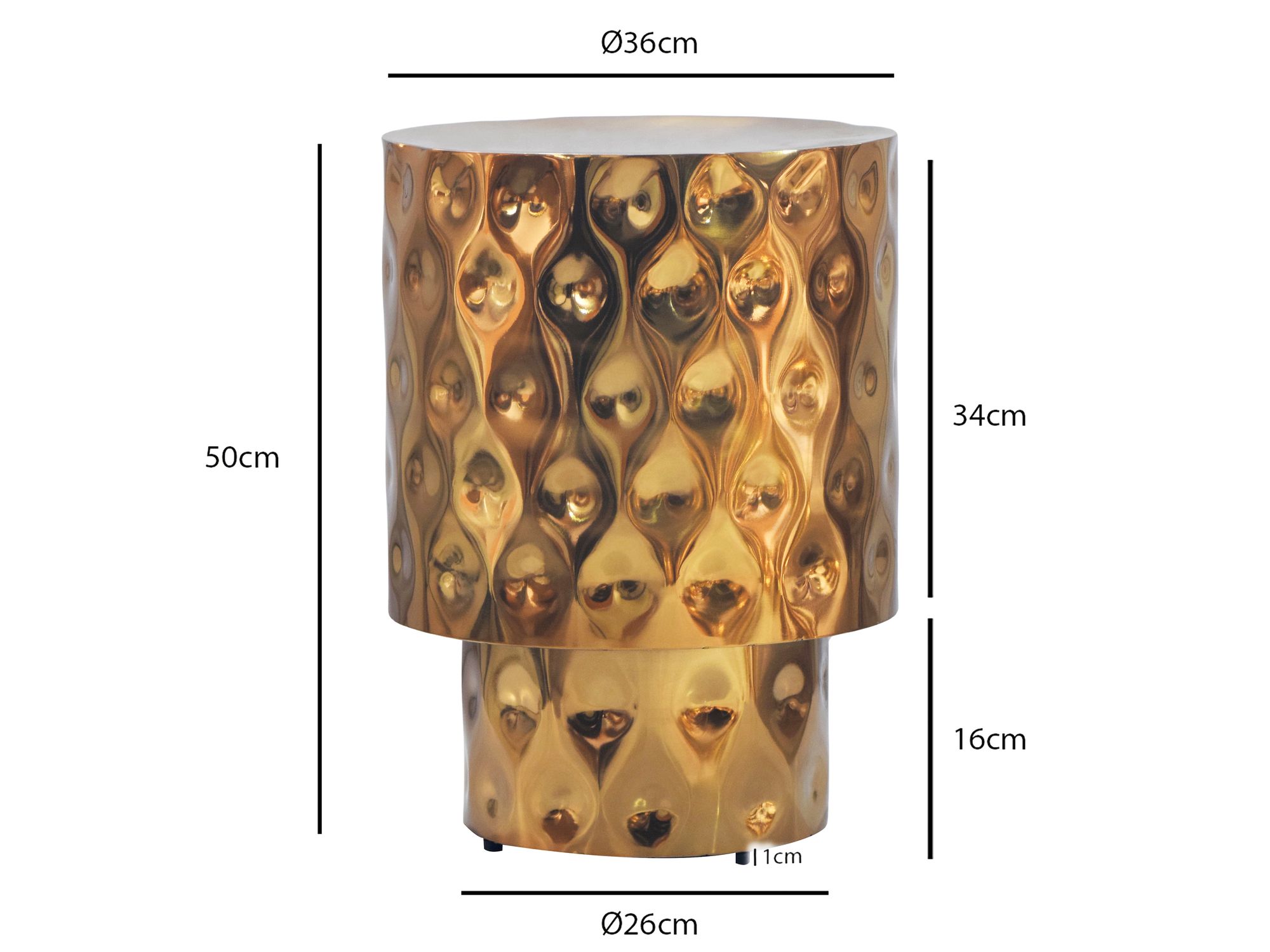 Beistelltisch Selje Aluminium Gold Höhe 50 cm