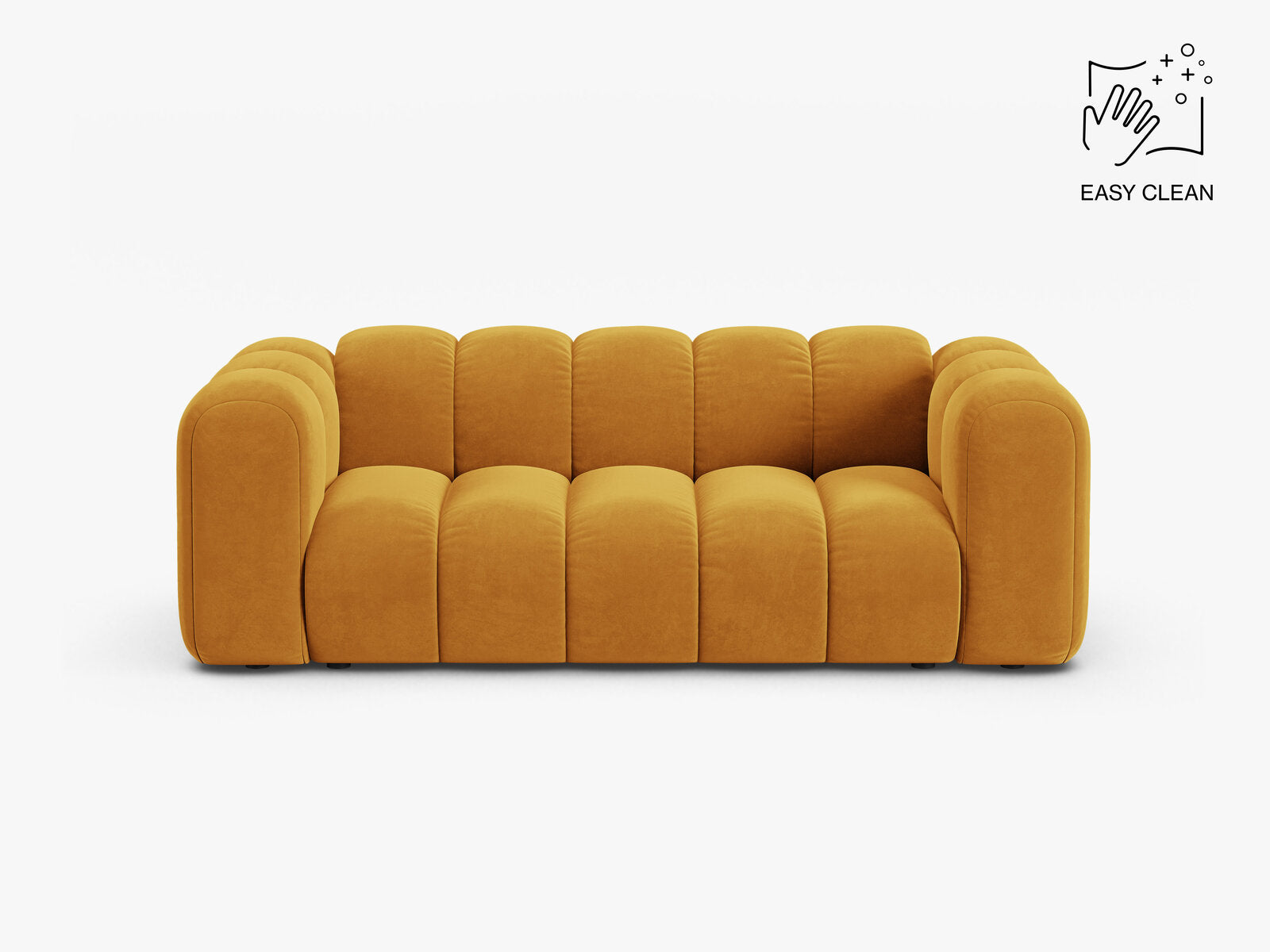Micadoni Sofa Lupine 2-Sitzer Samt Venus Gelb
