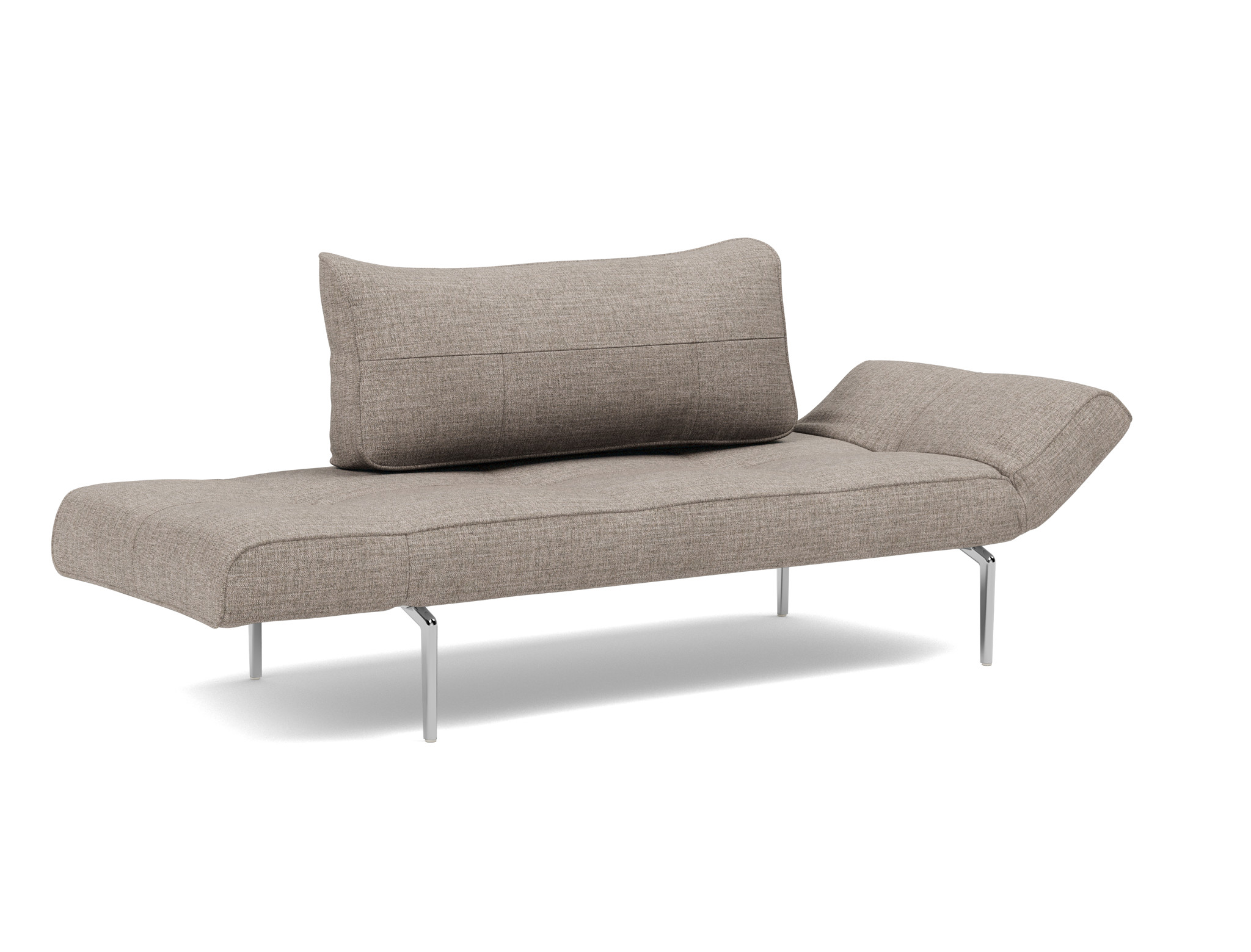 Tagesbett Zeal Chenille Yuveno 472-Warm-Grey Beine Straw Aluminium