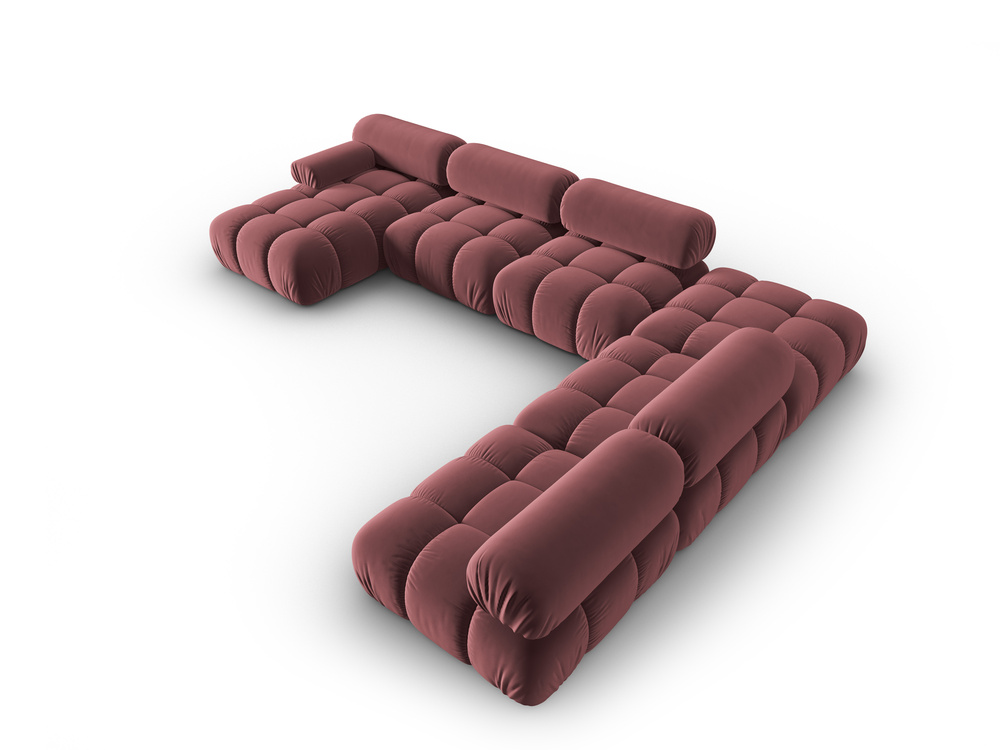 Cosmopolitan Design Modulares Panoramasofa Cortina 7-Sitzer Samt Bluvel Rosa Rechts