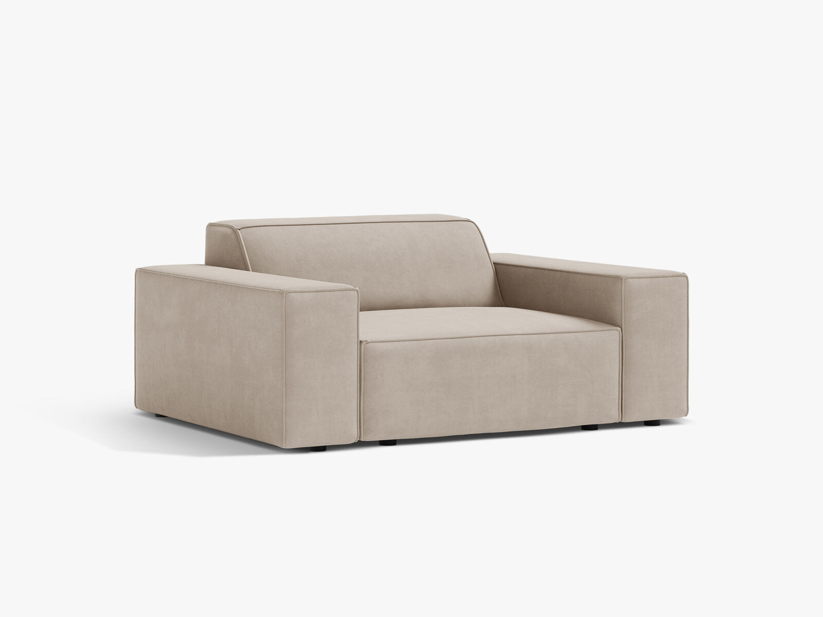 Micadoni Sessel Jodie 1-Sitzer Samt Bluvel Dunkelbeige