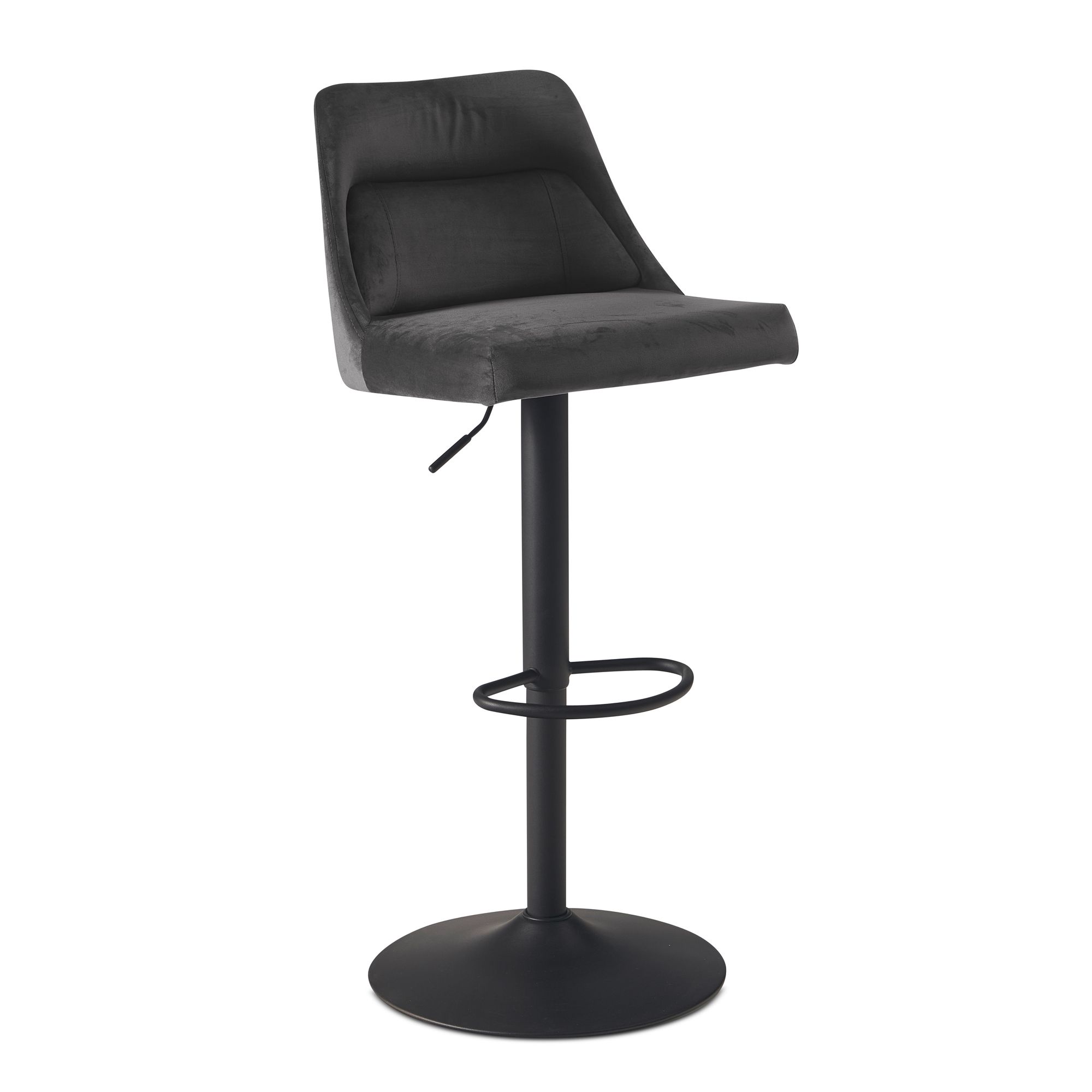 Barhocker Rypefjord Samt Grau Tiefe 51 cm