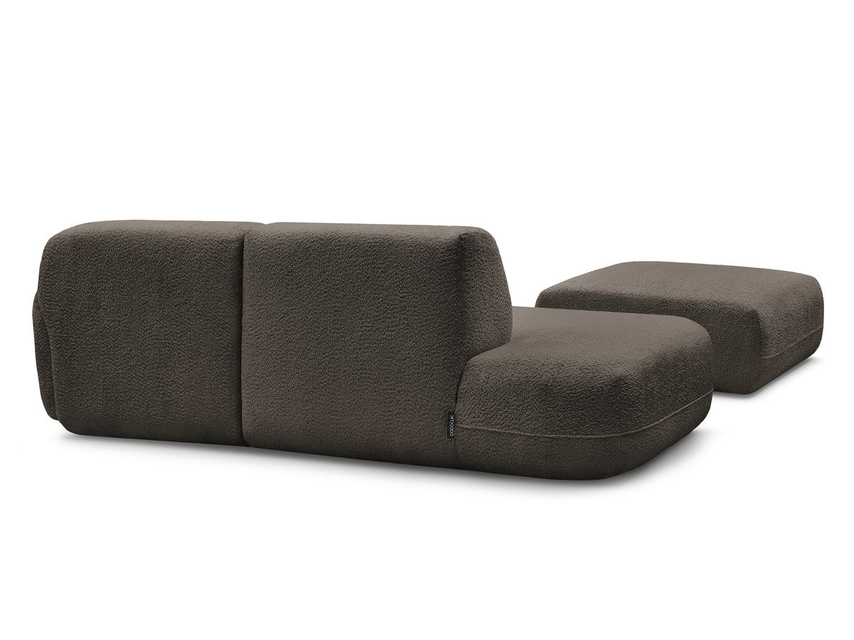 Bobochic Anda Ecksofa mit Pouf 241 × 163 cm Chenille Braun Ecke rechts