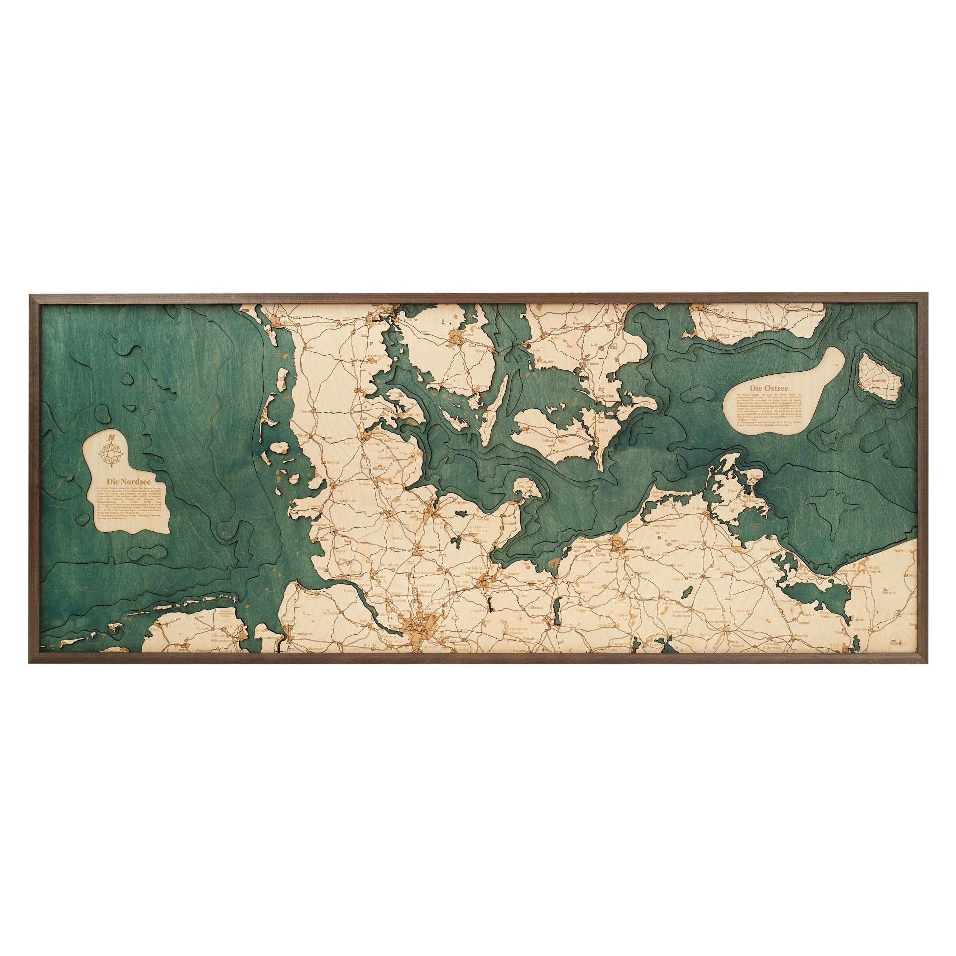 Cutting Brothers 3D Holz-Wandkarte Nordsee & Ostsee 152 x 61 moebelfaktor