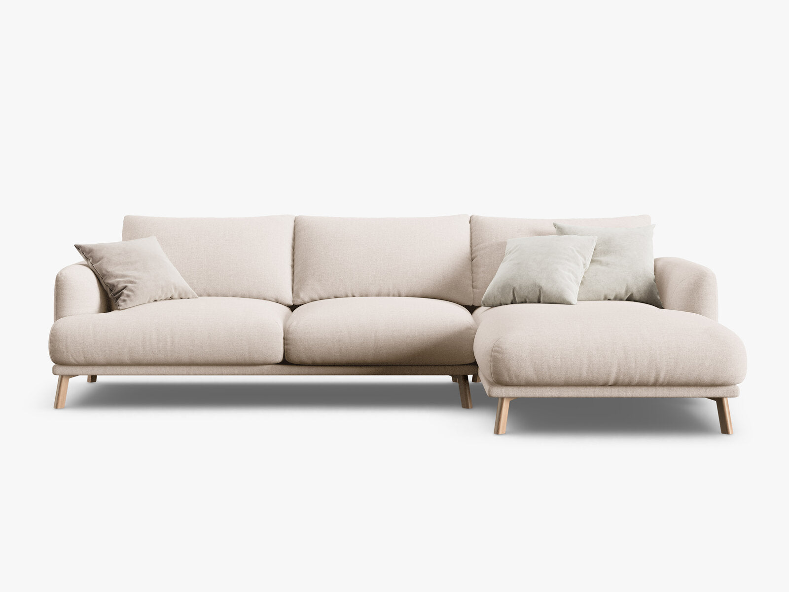 Micadoni Ecksofa Naomi 4-Sitzer Rechts Strukturierter Stoff Liberty Beige