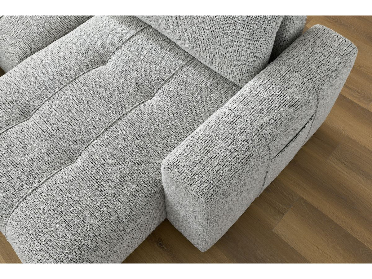 Bobochic Arsene Wohnlandschaft Melange-Stoff Hellgrau Ecke links