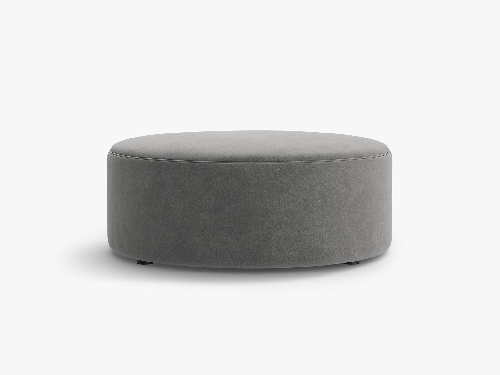 Micadoni Pouf Dia 90cm Samt Salvador Grau