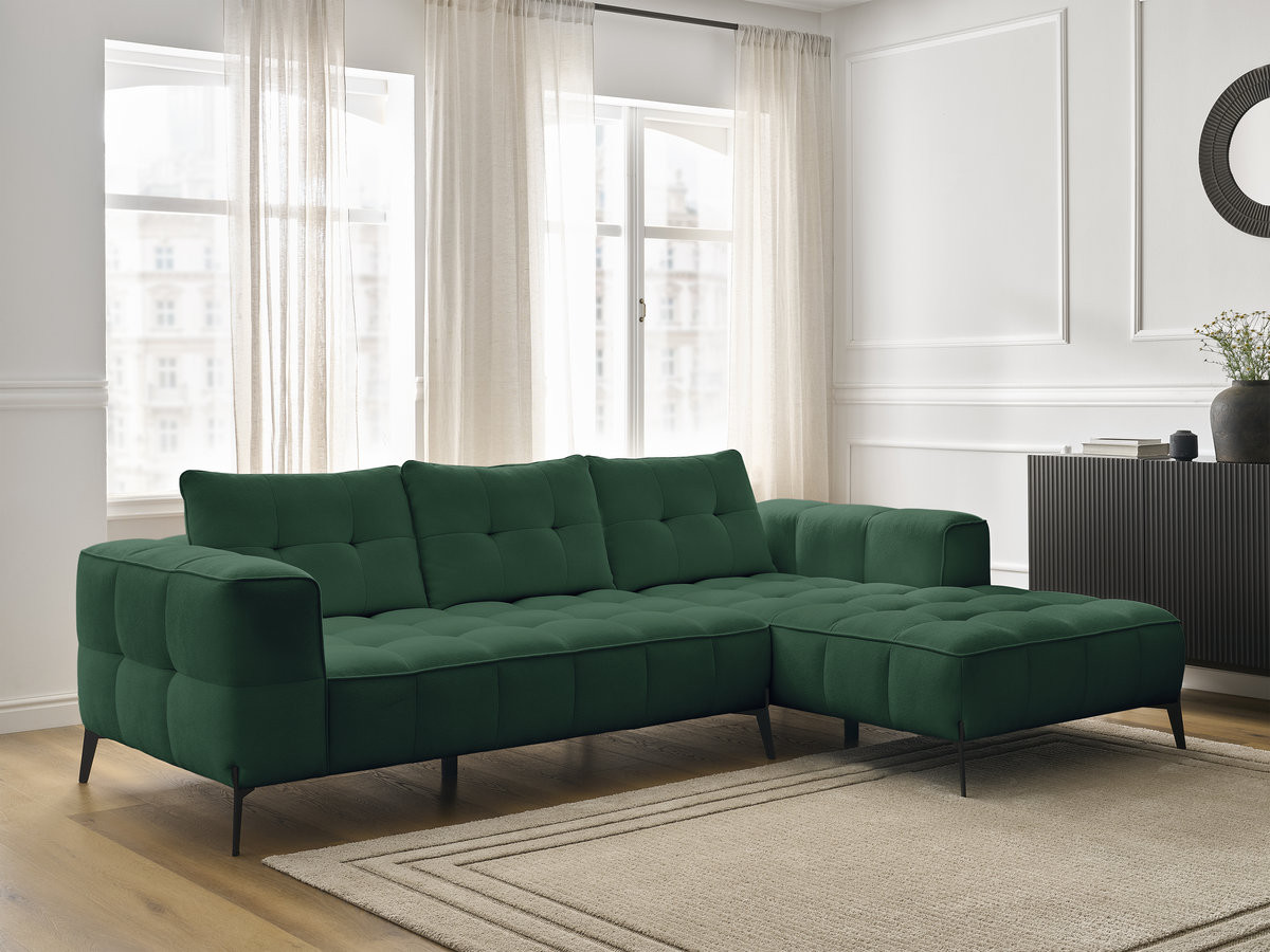 Bobochic Anis Ecksofa Strukturstoff Grün Ecke rechts
