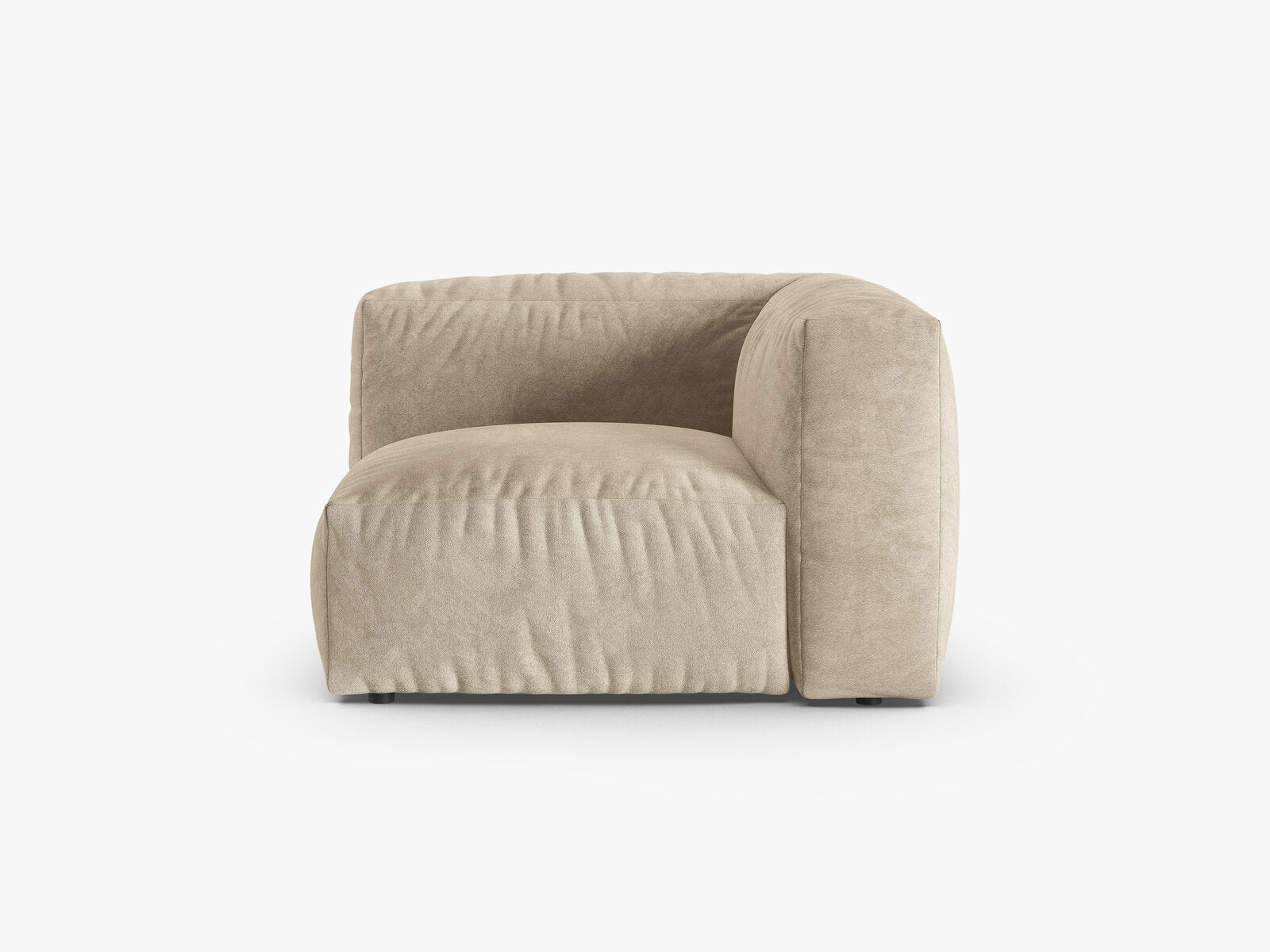 Micadoni symmetrisches Eckmodul Martina 1-Sitzer 90cm Sitztiefe Samt Vogue Helles Beige