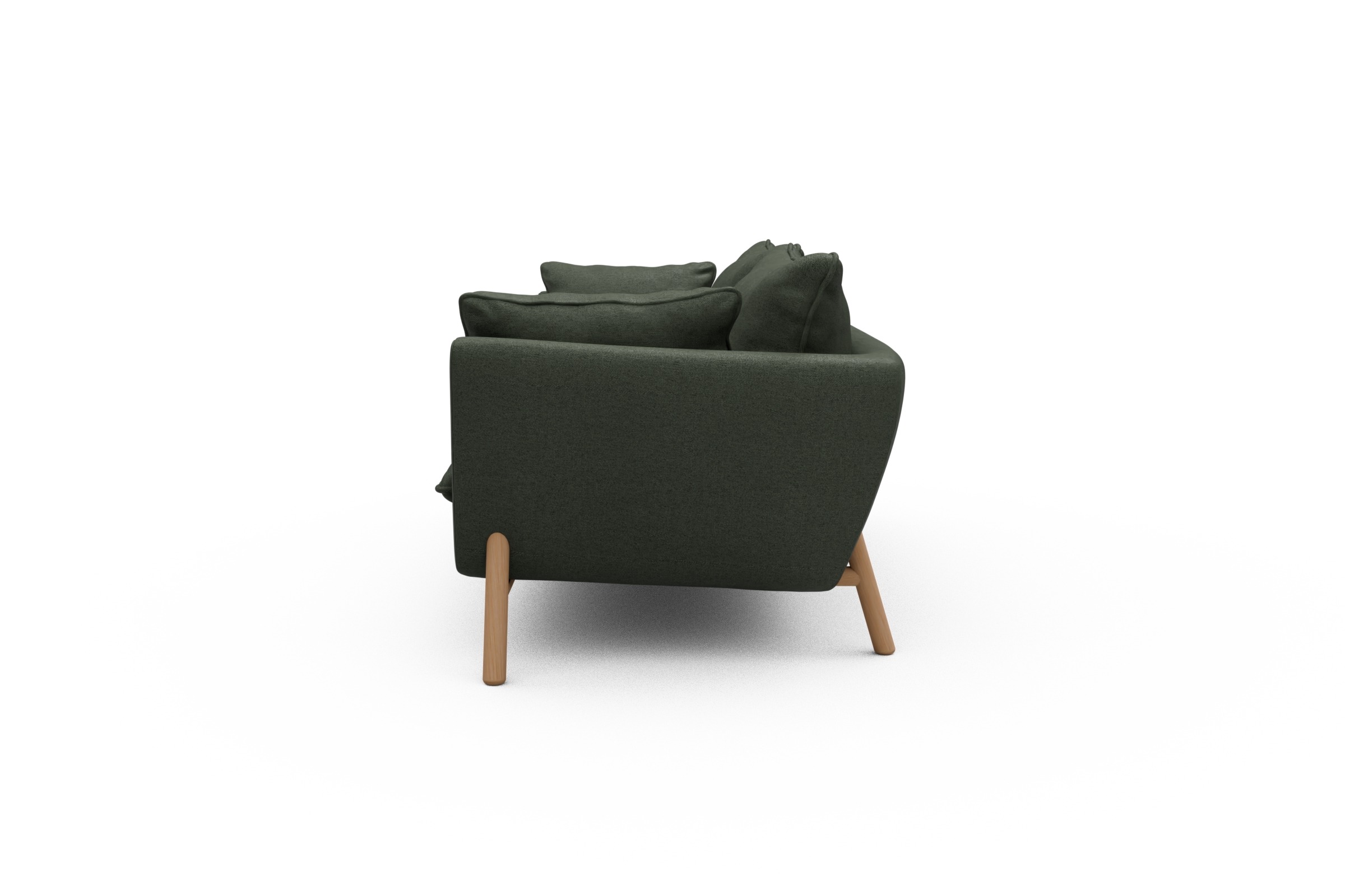 Sofa Emil PREMIUM 3-Sitzer Beinfarbe Eiche Natur Denari-Forest-Green