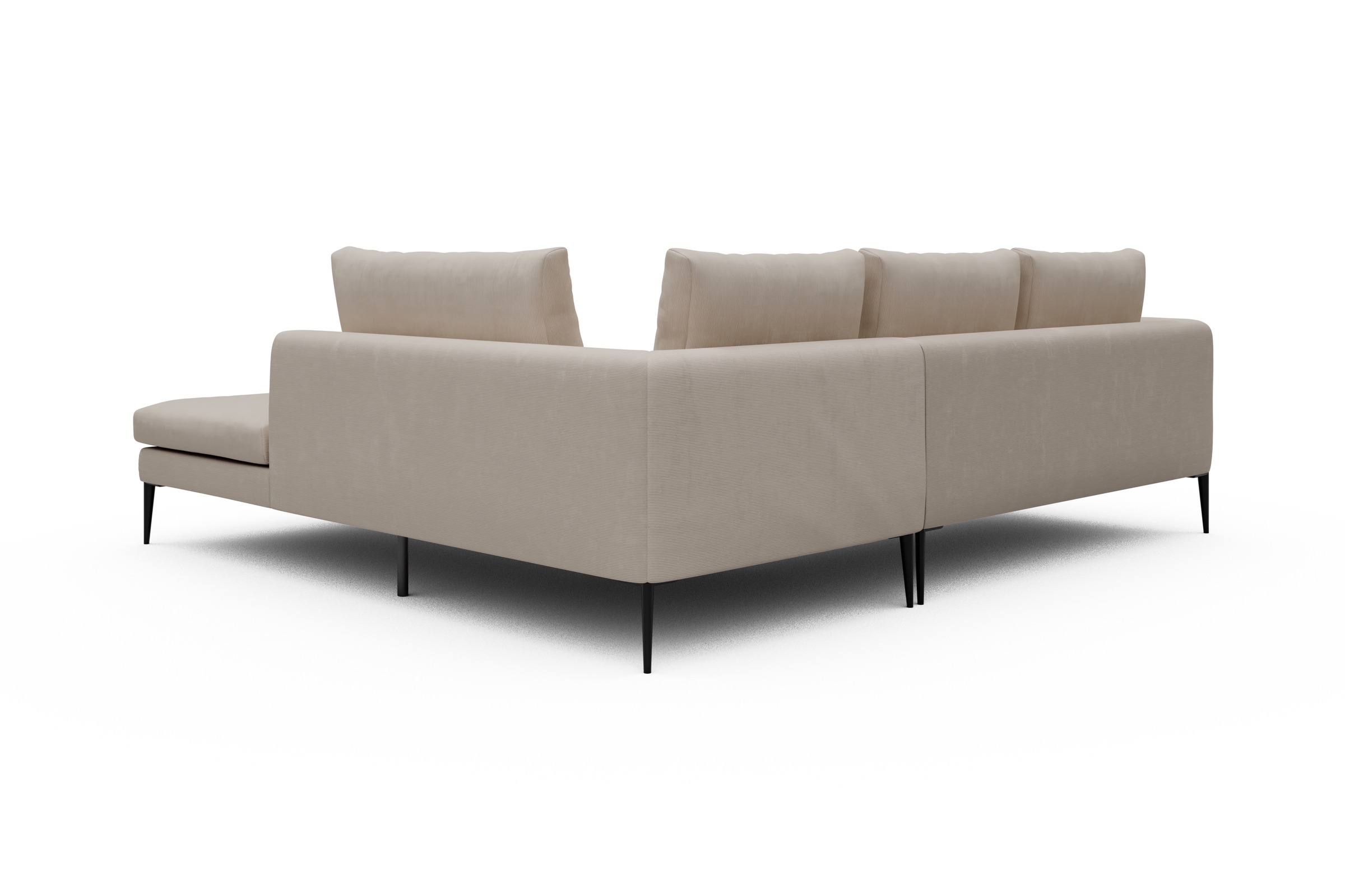 Ecksofa Paul Relax-Ecke rechts mit 2-Sitzer Cordufine-Off-White