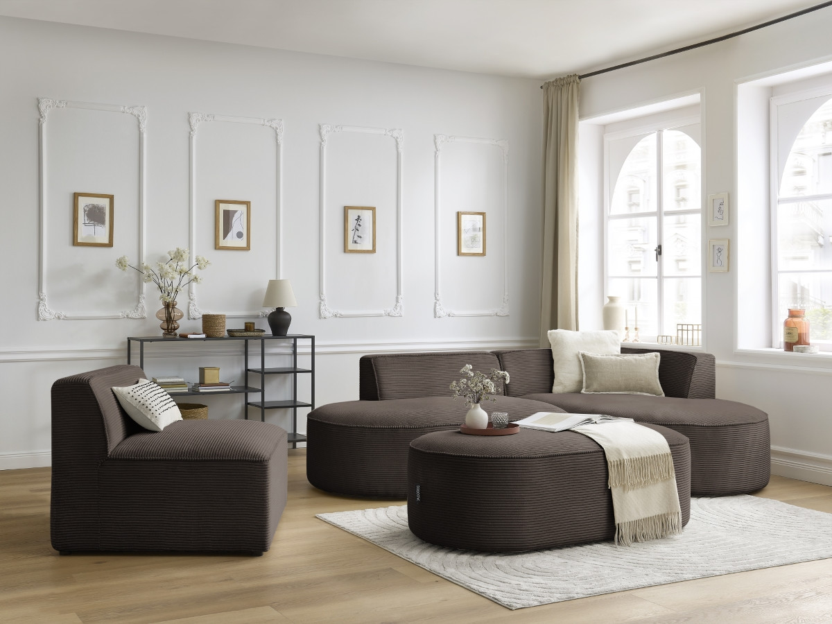 Bobochic Rousseau Sofamodul 1-Sitzer Cordsamt Braun