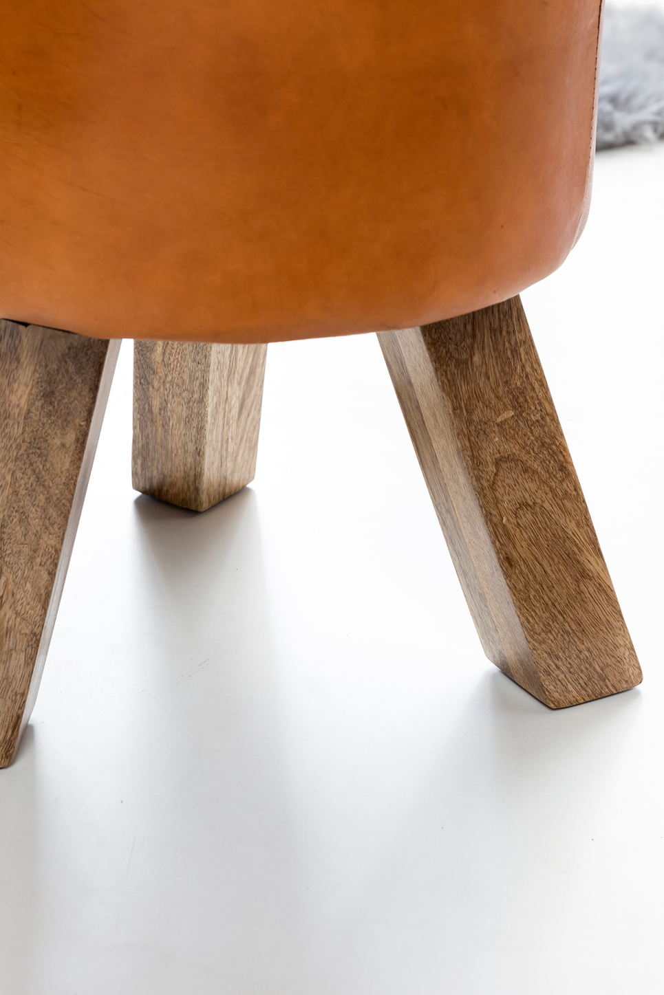 Sitzhocker Svaneke Echtleder Braun Ø 37 cm