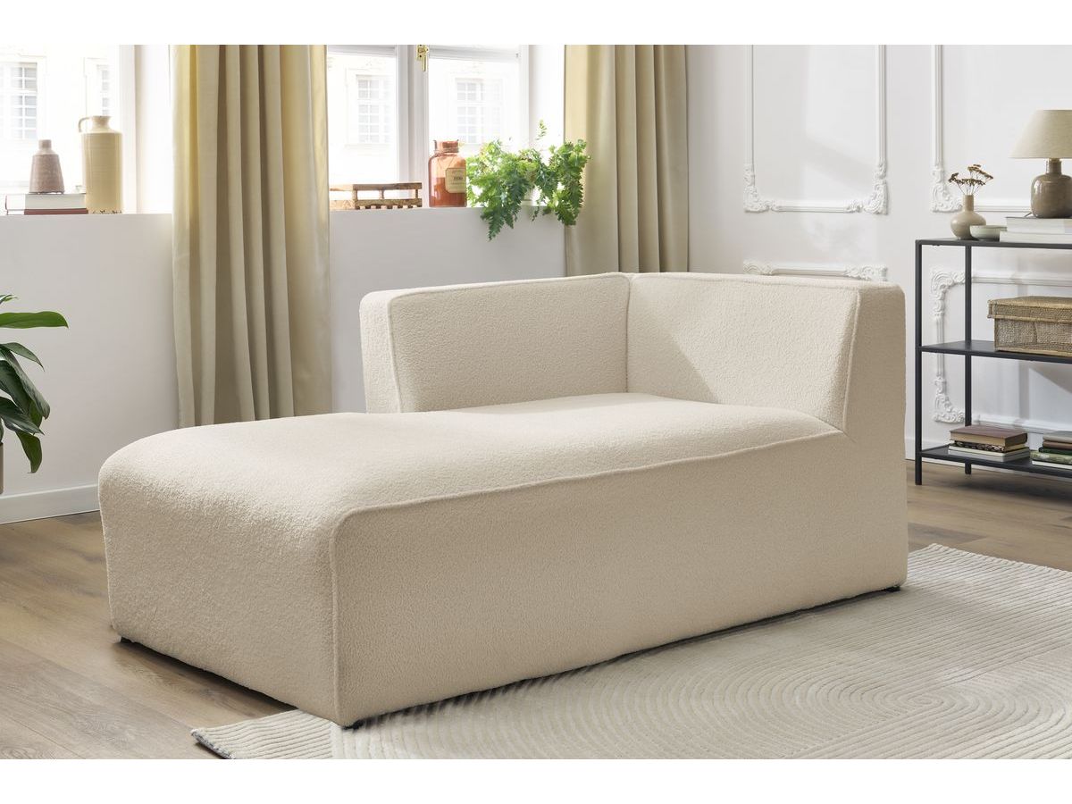 Bobochic Megeve Méridienne-Modul Bouclé-Stoff Beige Ecke links