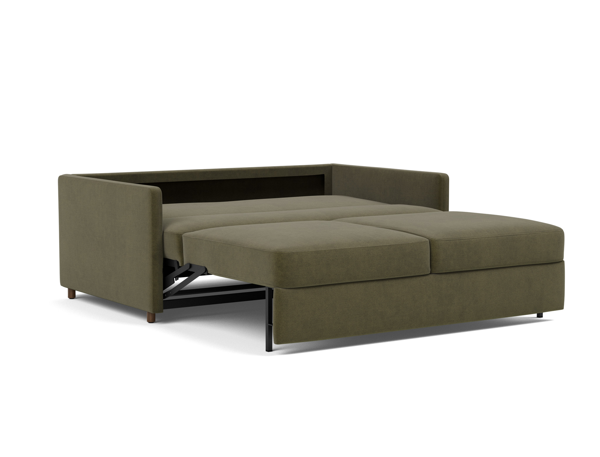 Schlafsofa Neah mit Slim-Armlehnen 160 Kord Cordufine 316-Pine-Green