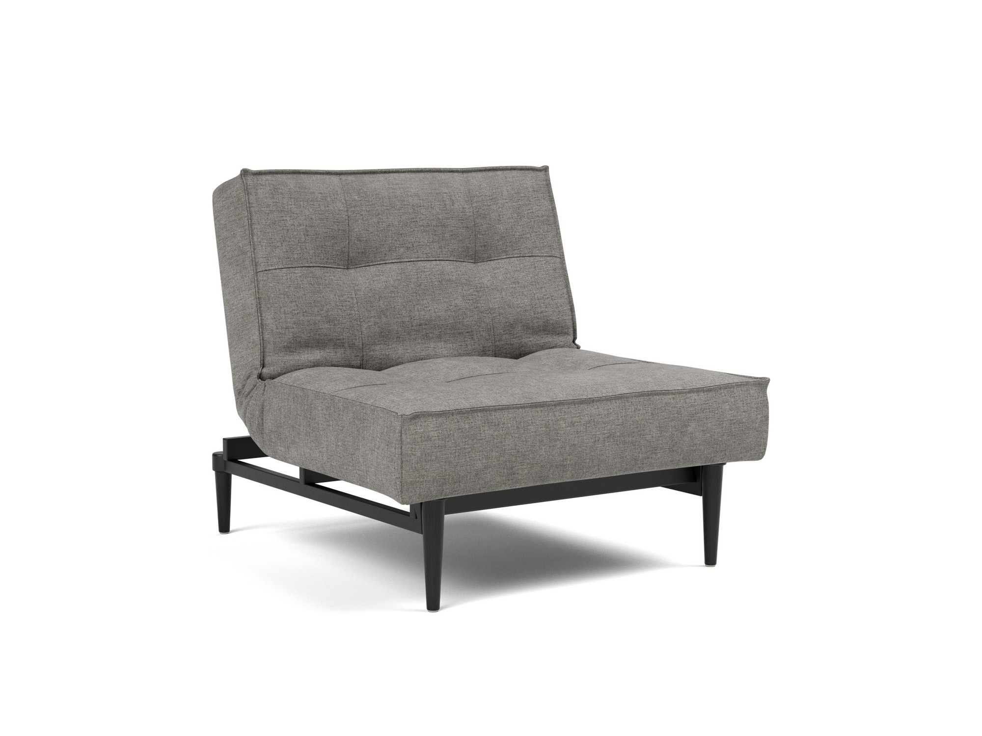Sessel Splitback Flachgewebe Avella 282-Warm-Grey Beine Styletto Eiche schwarz