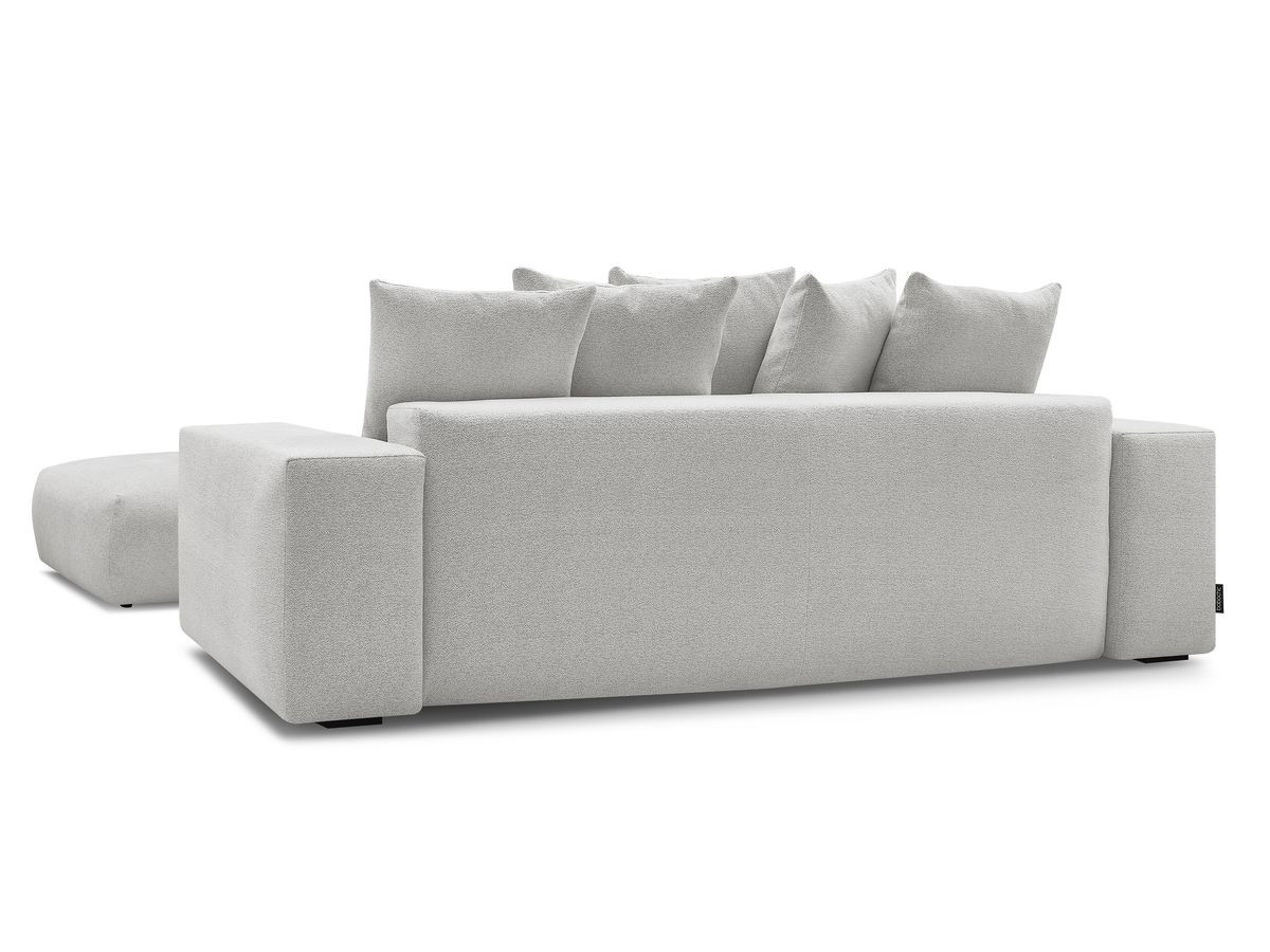 Bobochic Voltaire Sofa 4-Sitzer mit Pouf 280 × 124 cm Melange-Stoff Hellgrau