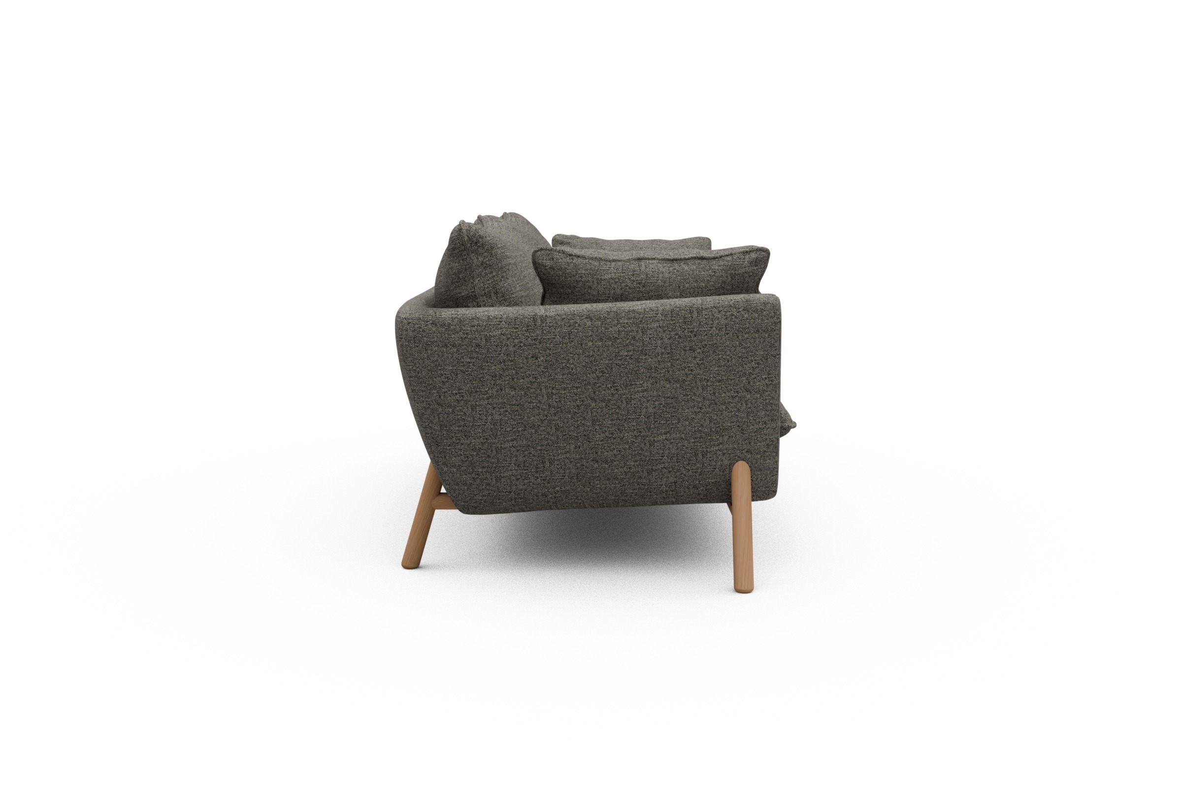 Sofa Emil PREMIUM 2-Sitzer Beinfarbe Eiche Natur Carreno-Sepie-Brown
