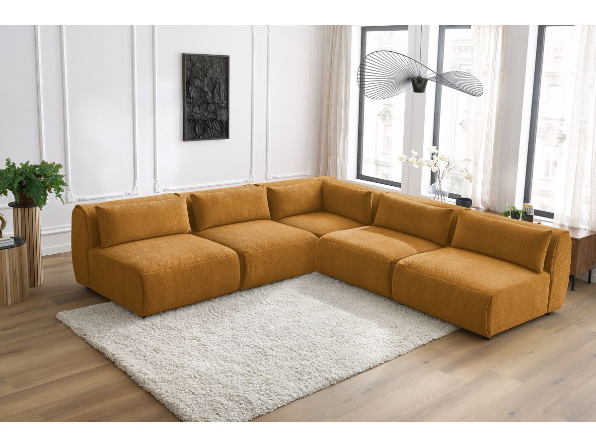 Bobochic Jeanne Ecksofa 299 × 299 cm Strukturstoff Gelb
